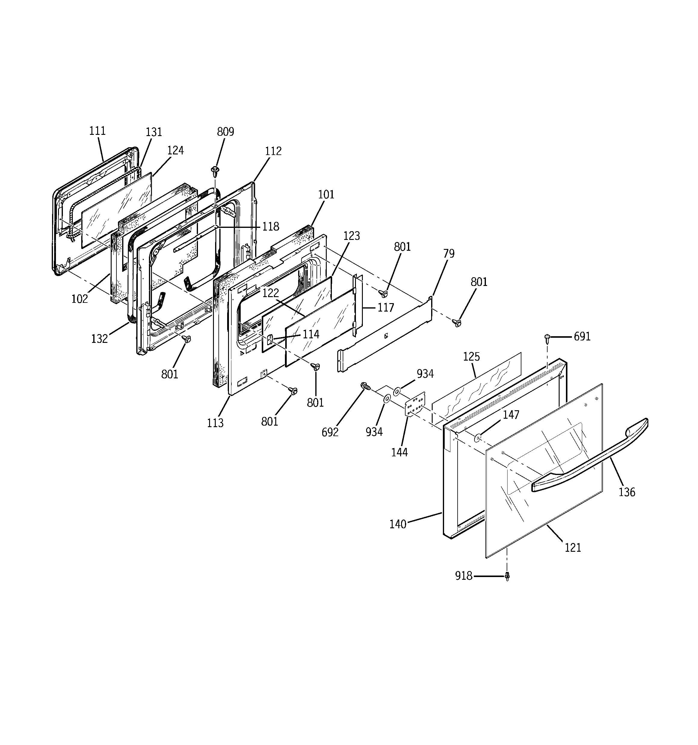 Kenmore 91140499892 door diagram