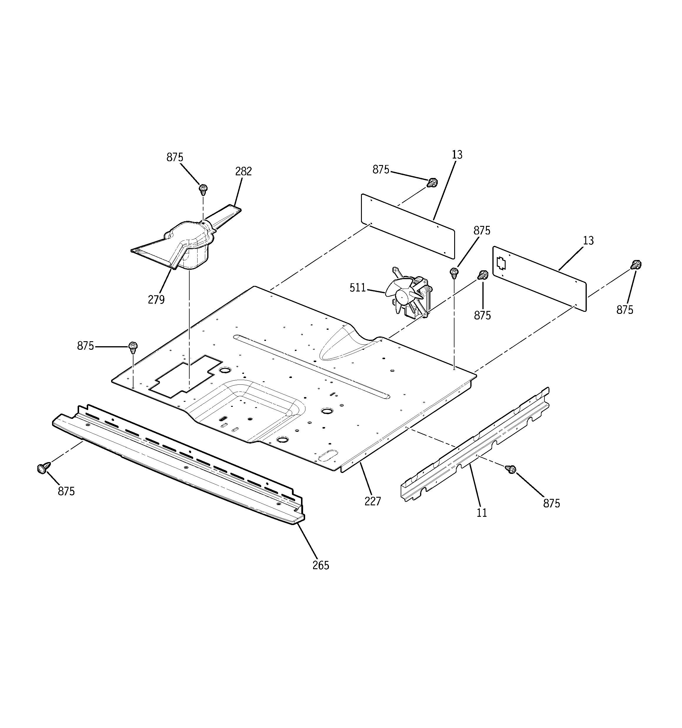 Kenmore 91147724201 center spacer diagram