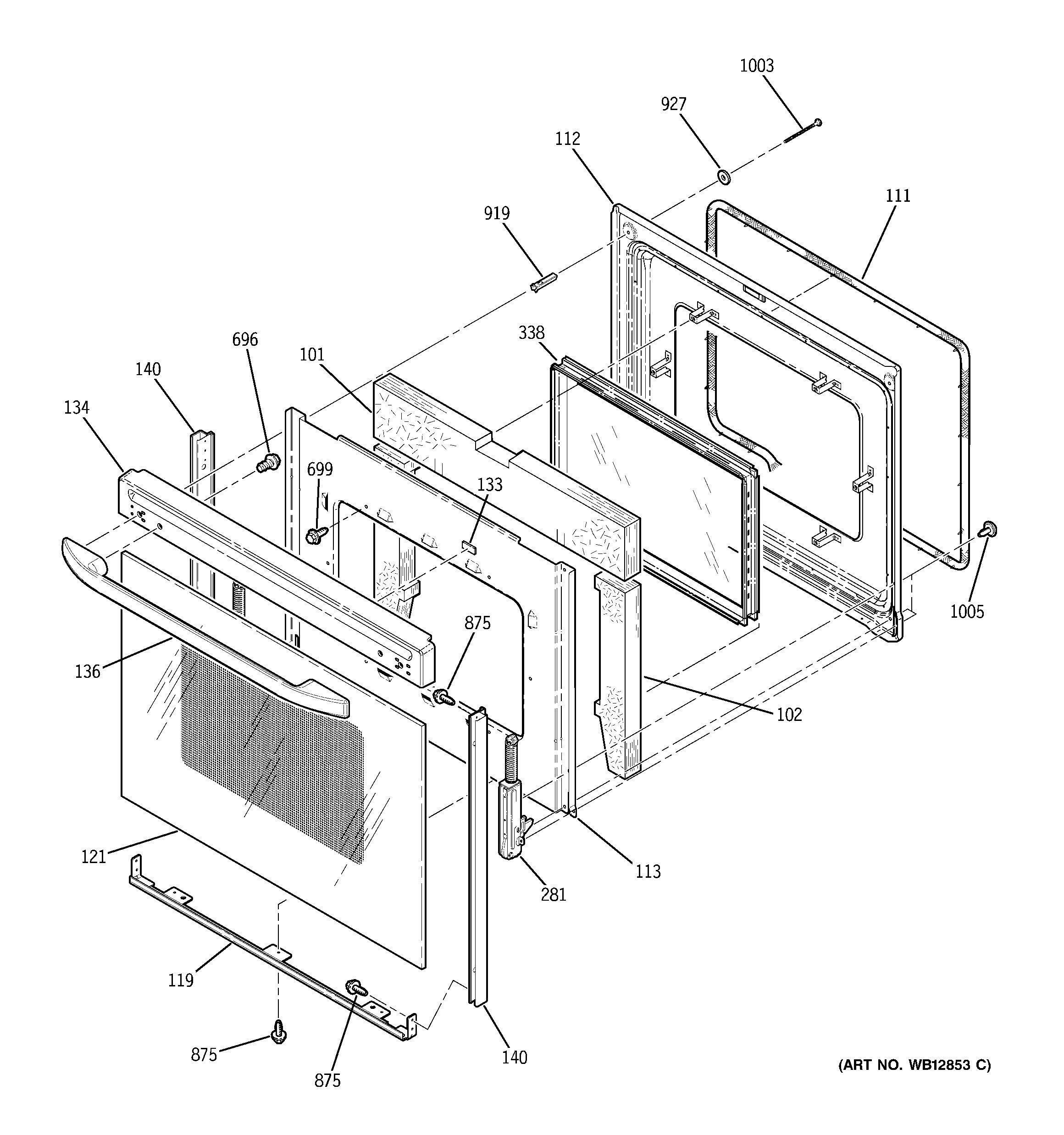 Kenmore 91192814300 door diagram