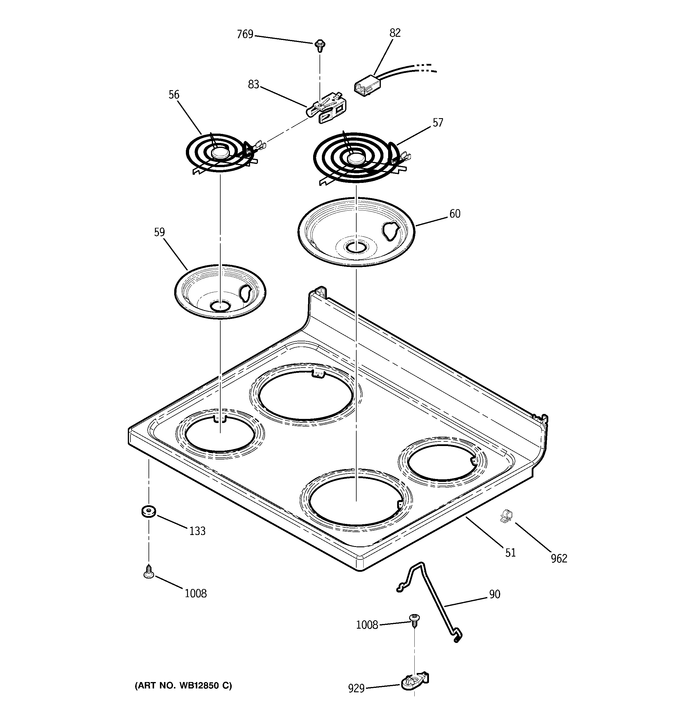 Kenmore 91194404300 cooktop diagram