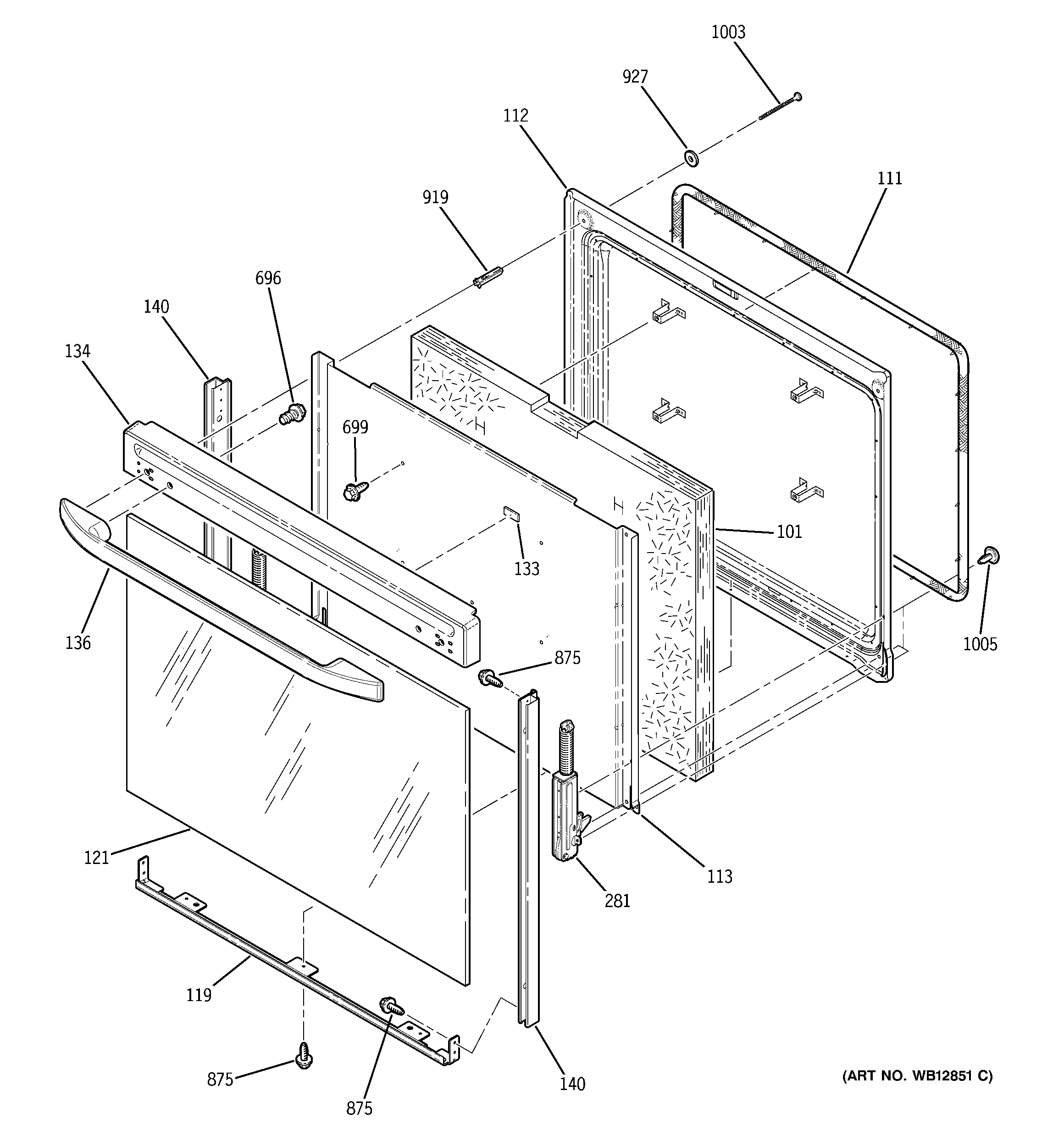 Kenmore 91194404300 door diagram