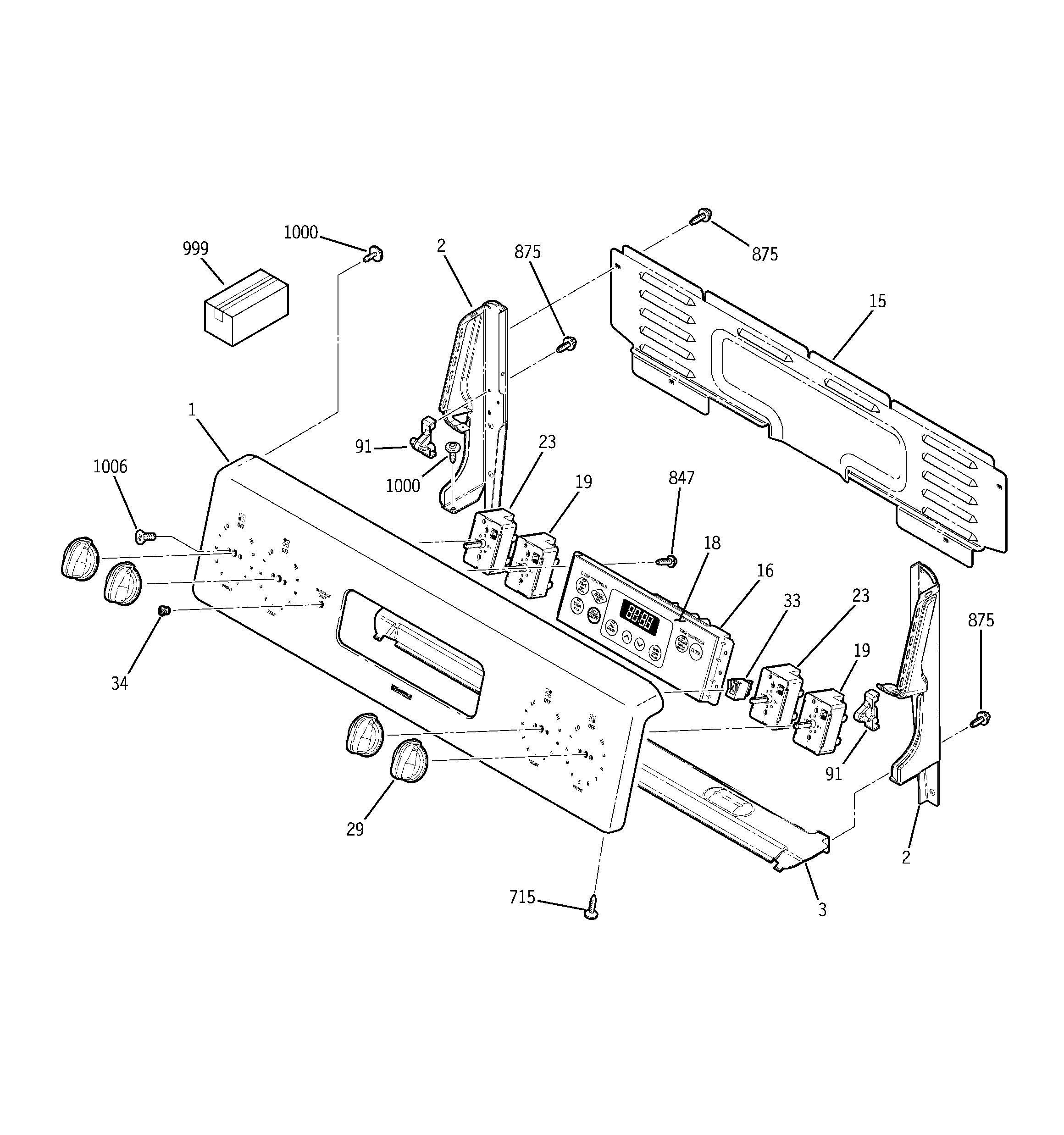 Kenmore 91194410300 control panel diagram