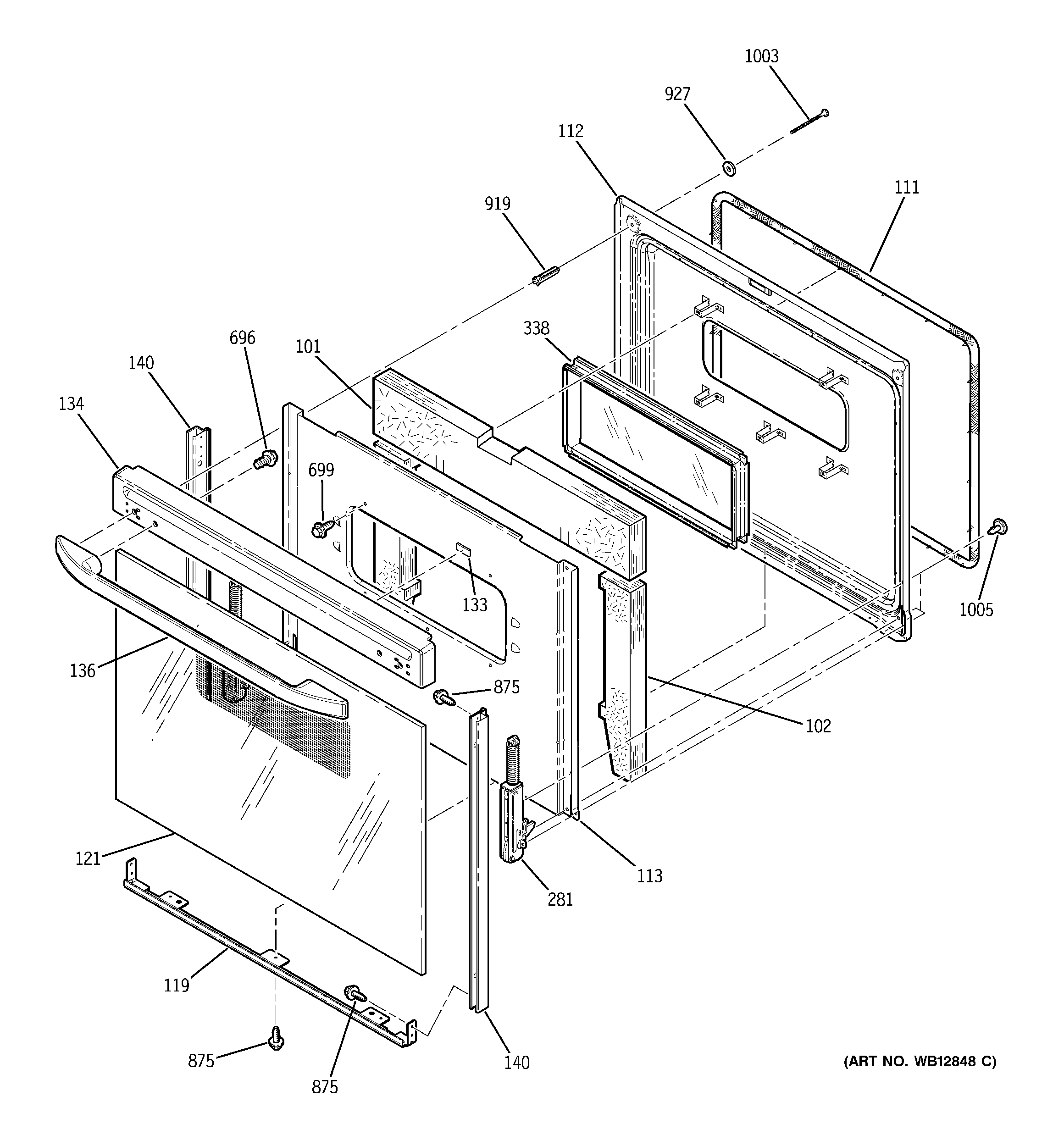 Kenmore 91194410300 door diagram