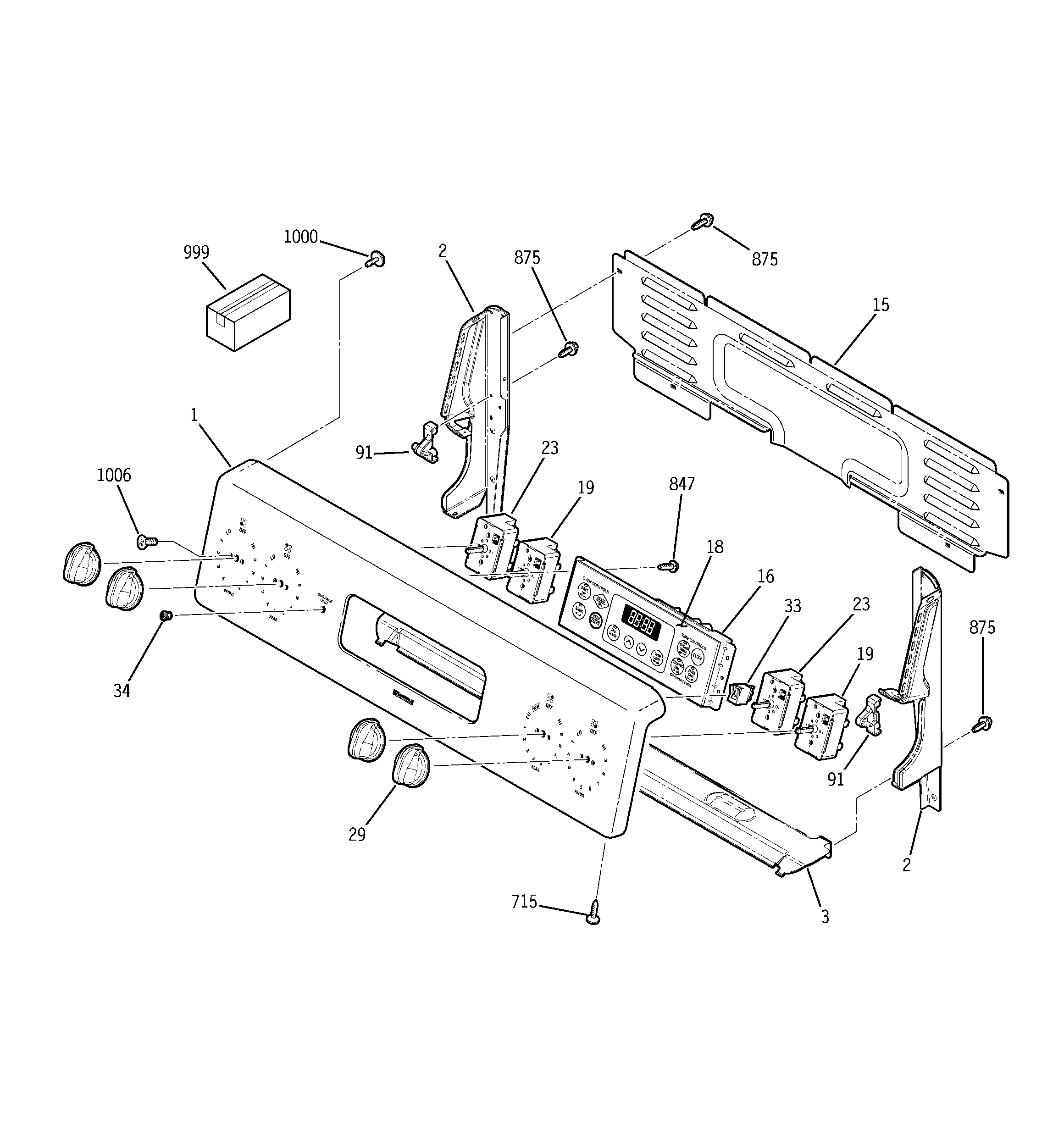 Kenmore 91194600300 control panel diagram