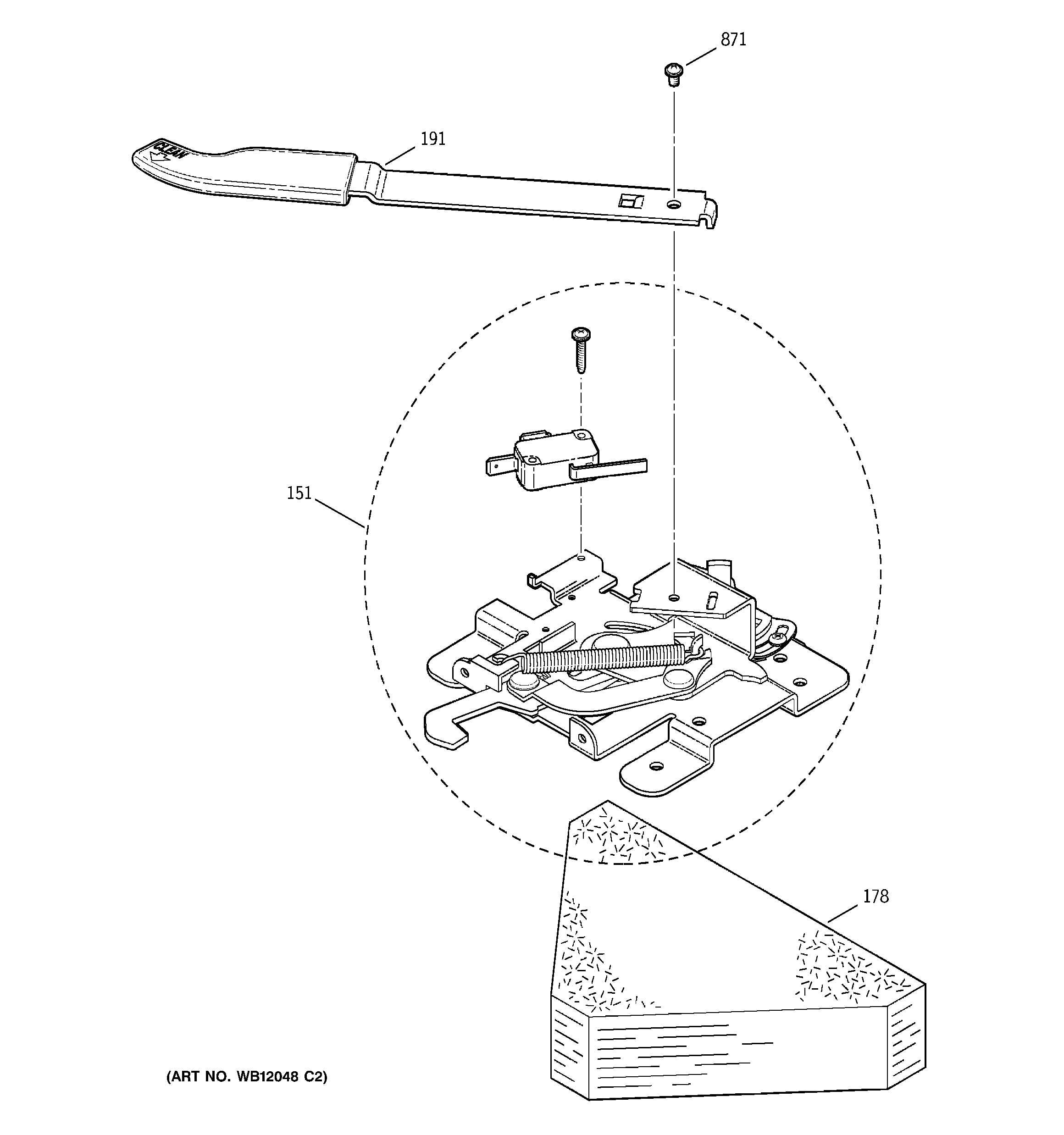 Kenmore 91194600300 door lock diagram