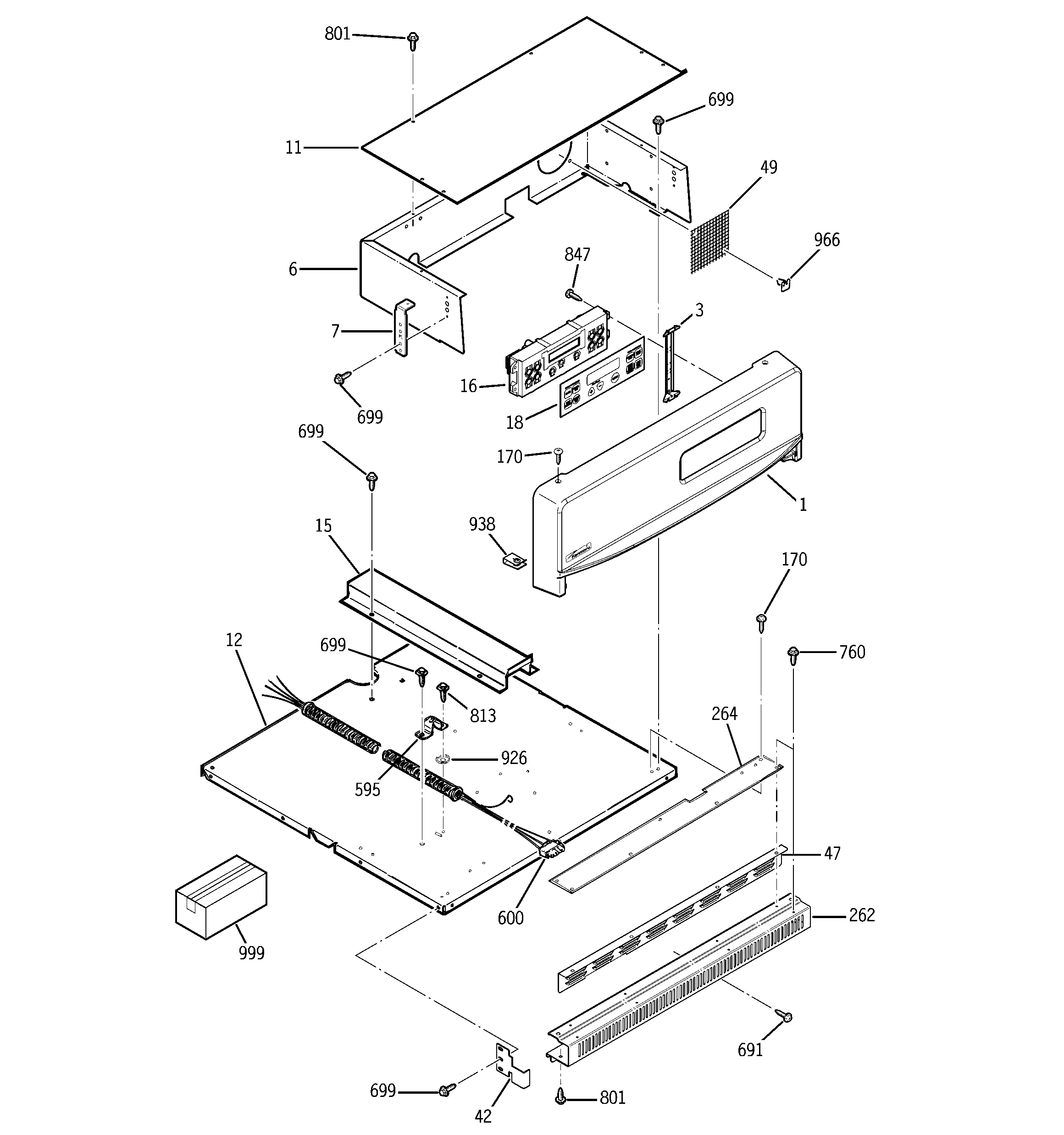Kenmore 91142169400 control panel diagram