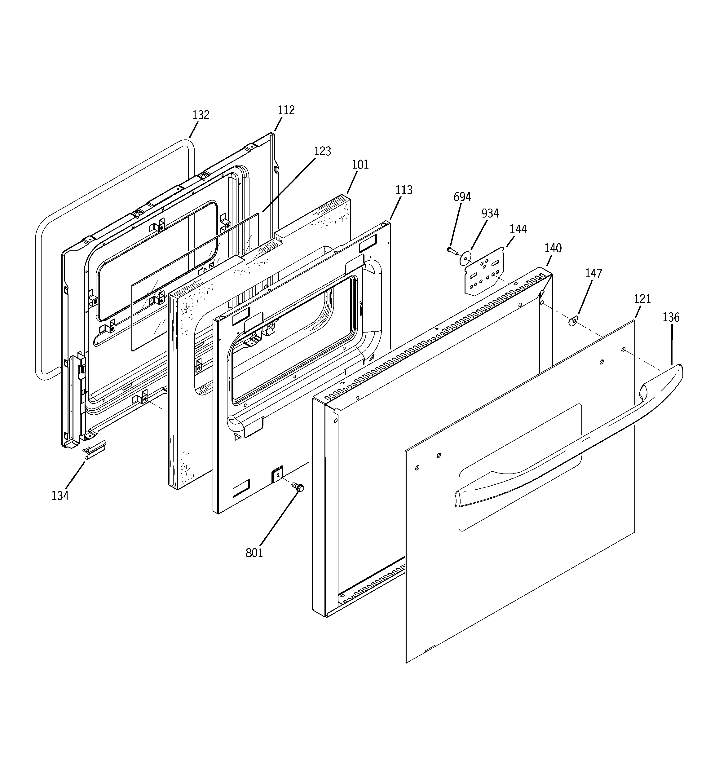 Kenmore 91142169400 door diagram