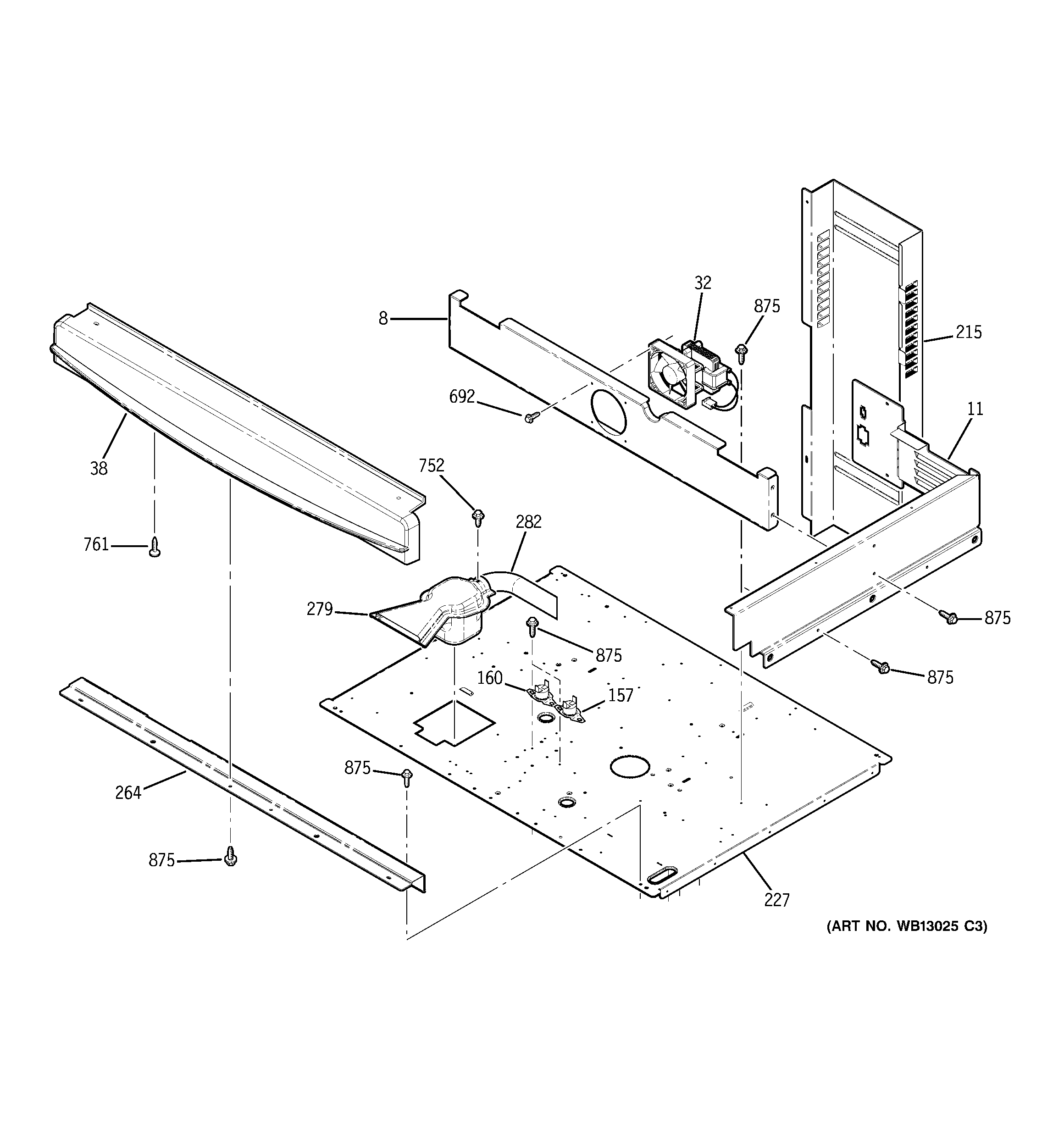 Kenmore 91149054202 center spacer diagram