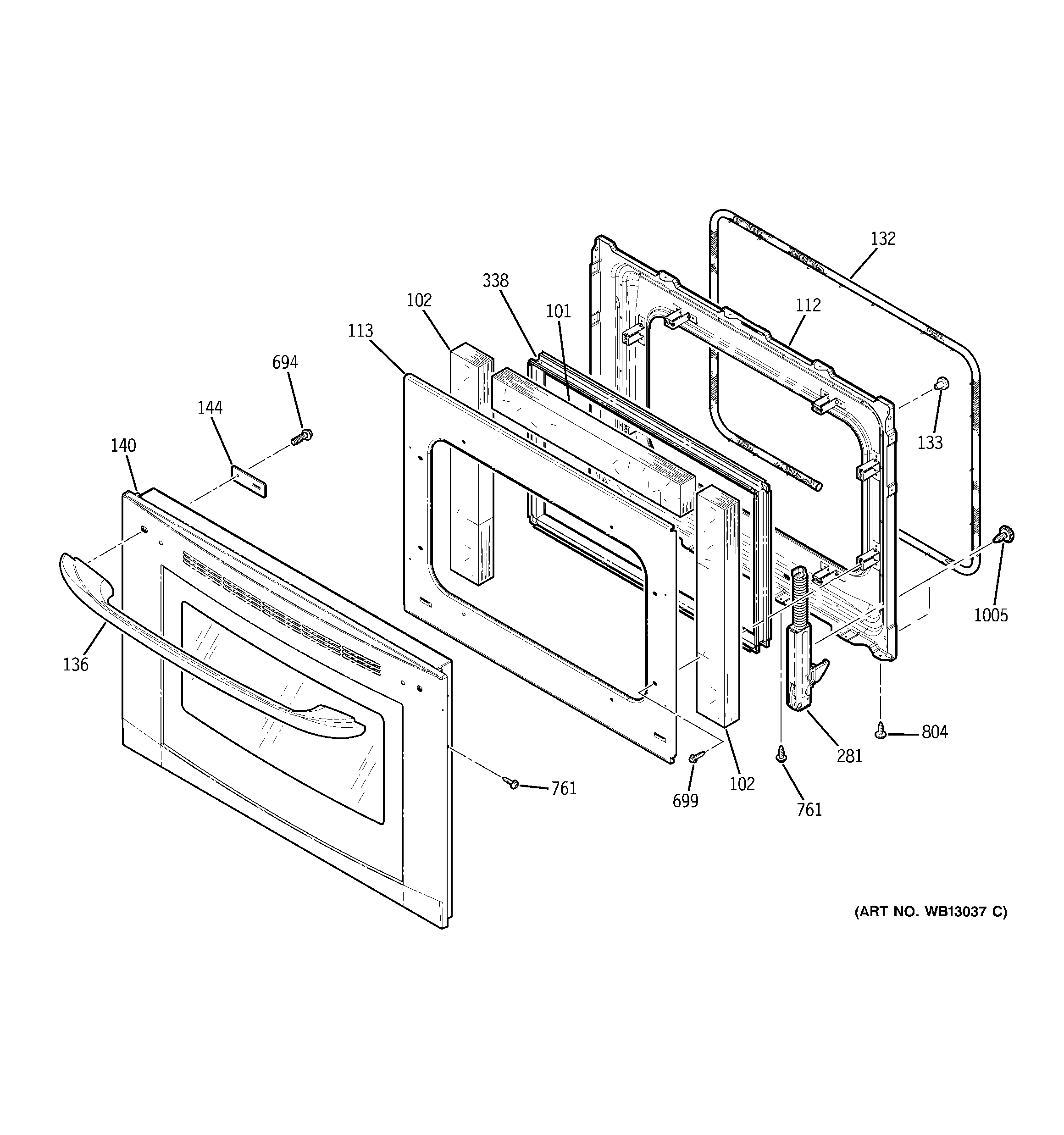 Kenmore 91149044201 door diagram
