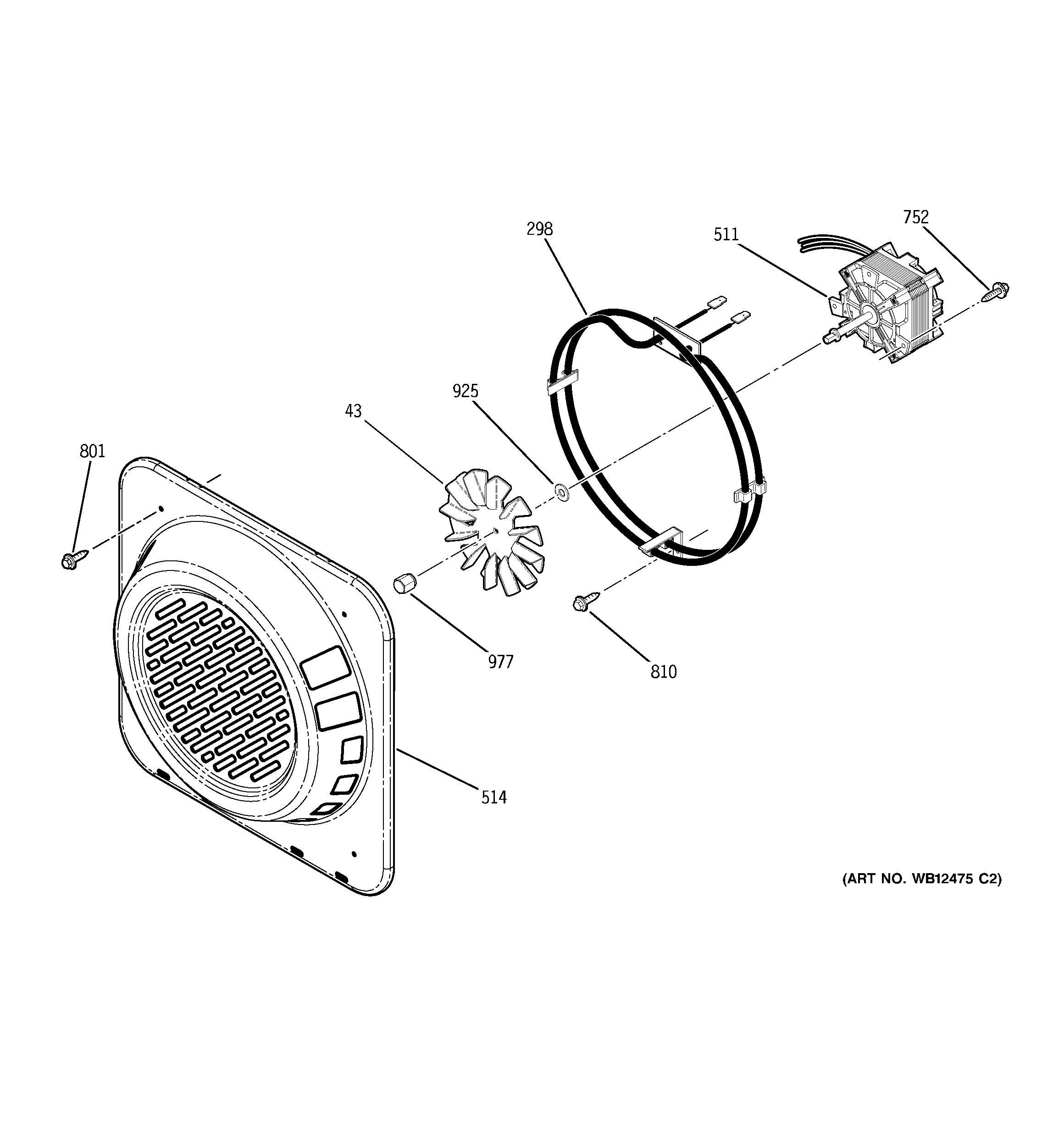 Kenmore 91149043200 convection fan diagram