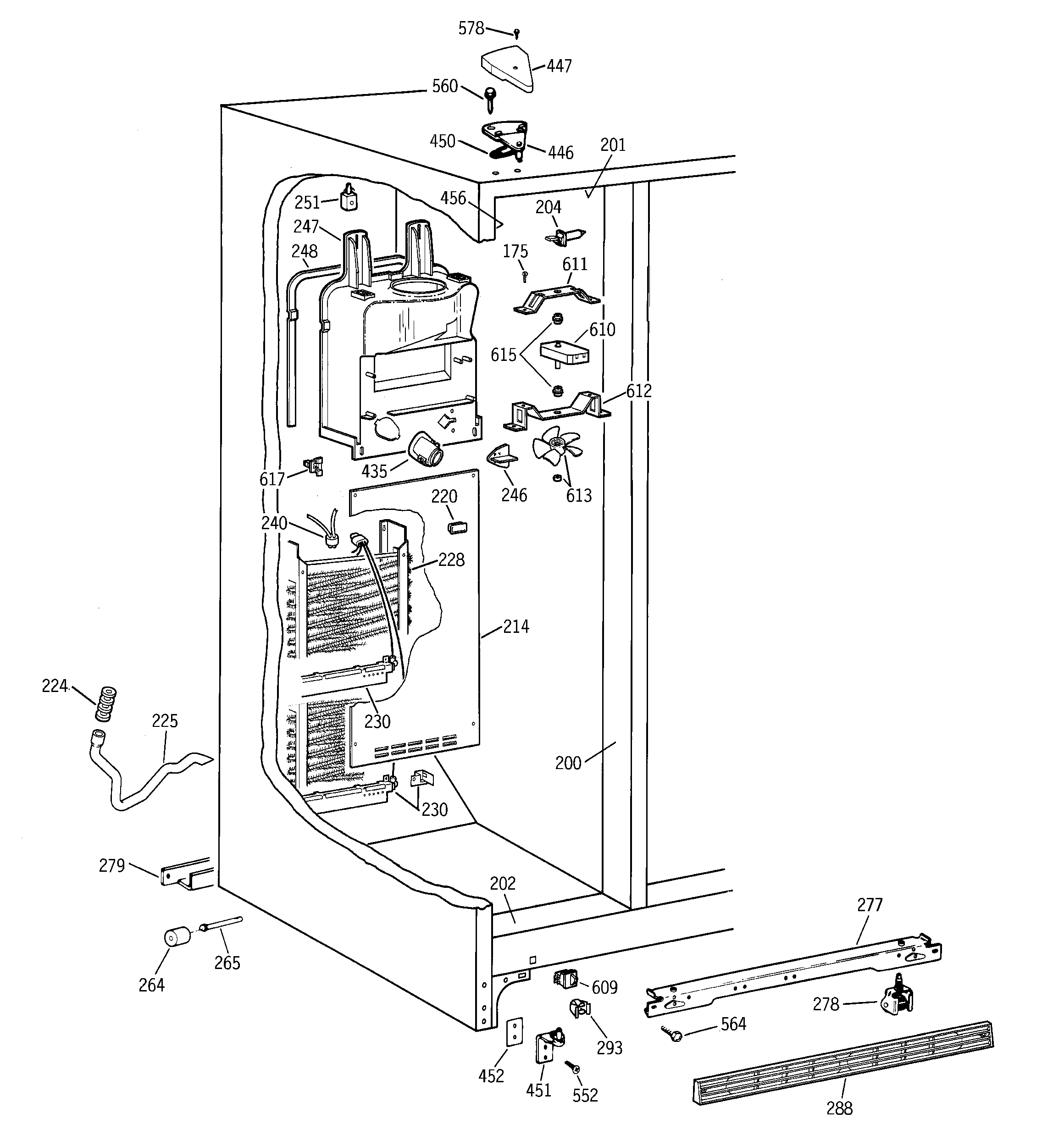Kenmore 36348047892 freezer section diagram