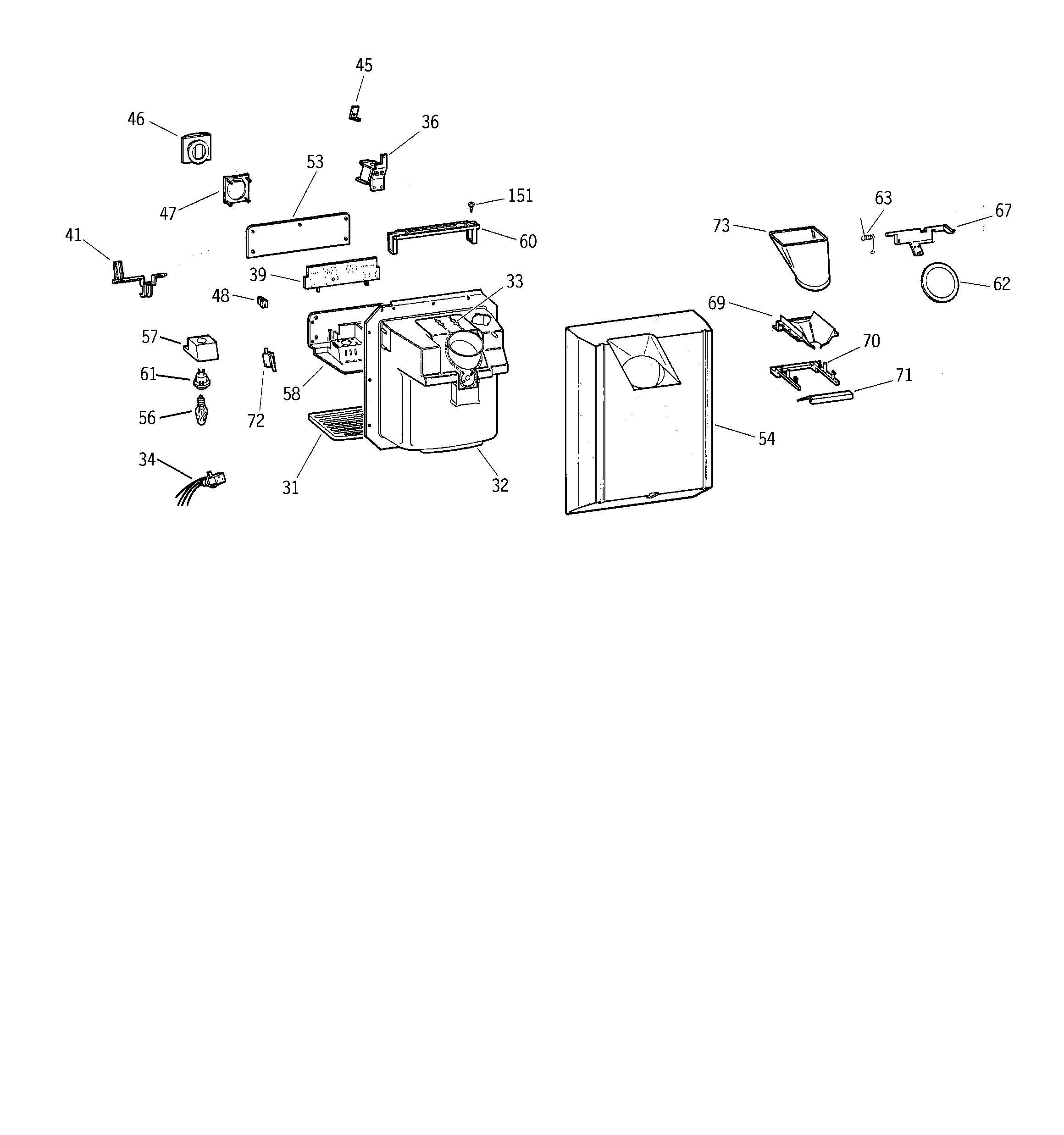 Kenmore 36358062892 dispenser diagram