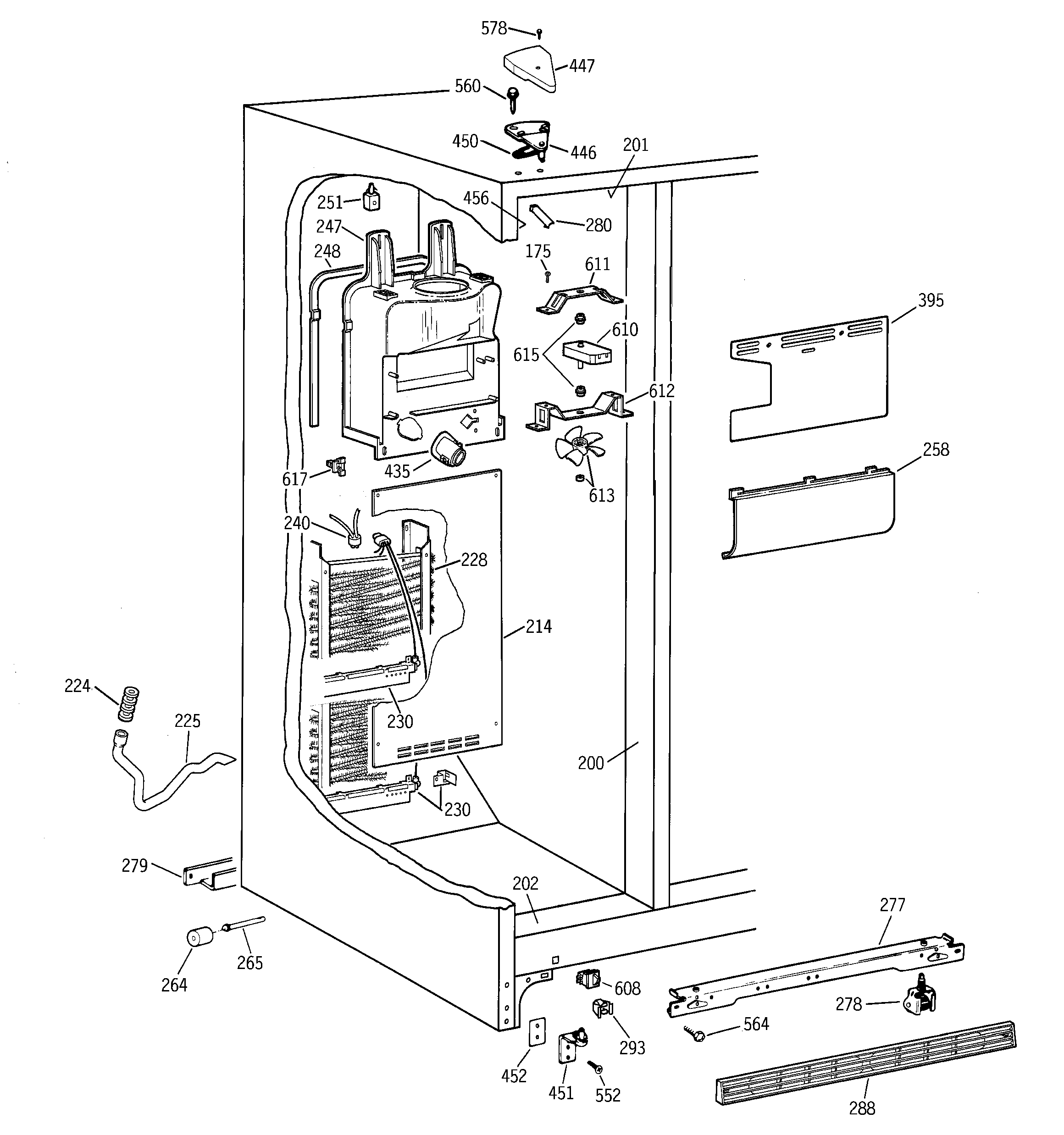 Kenmore 36358062892 freezer section diagram