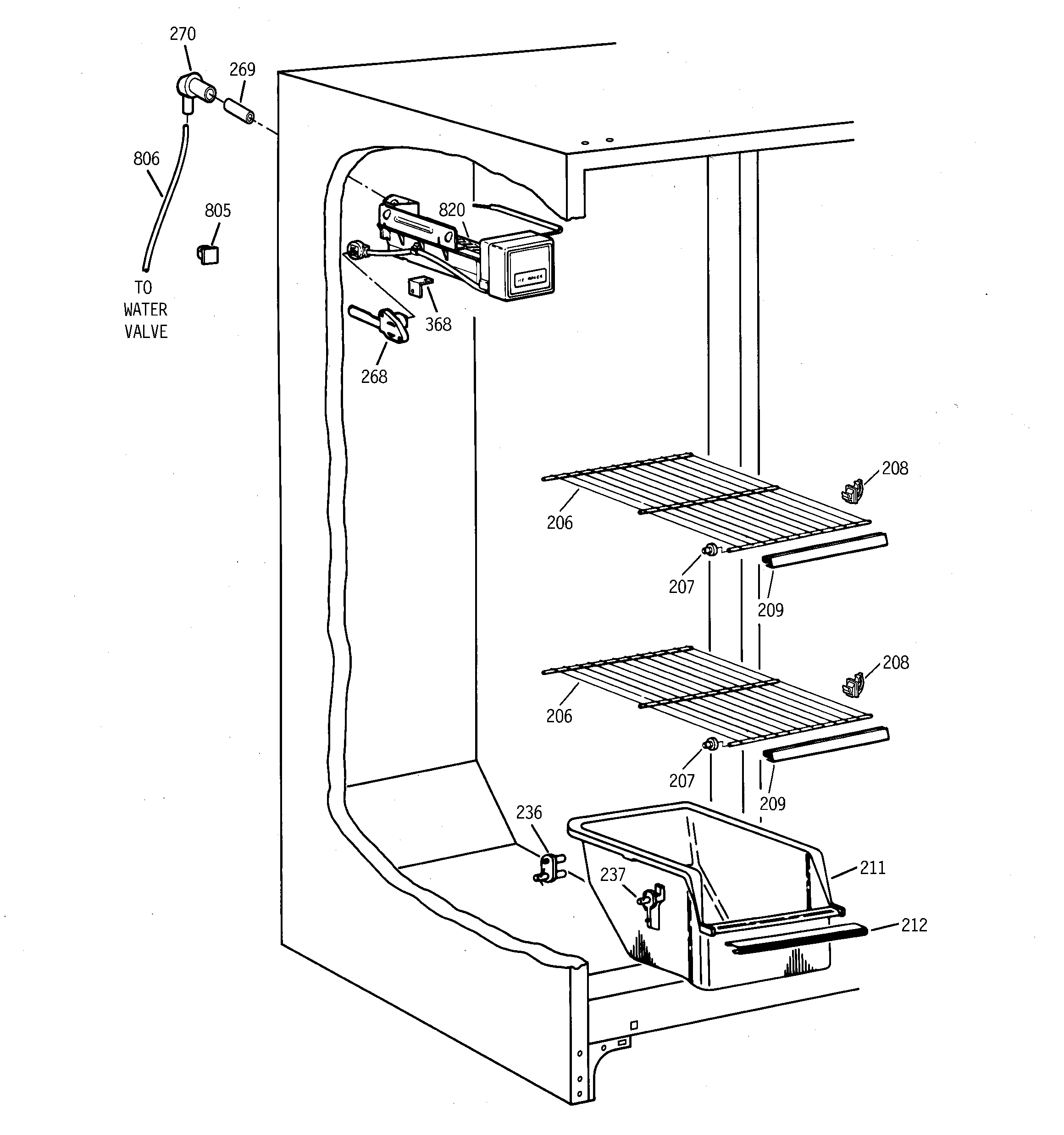 Kenmore 36358062892 freezer section diagram
