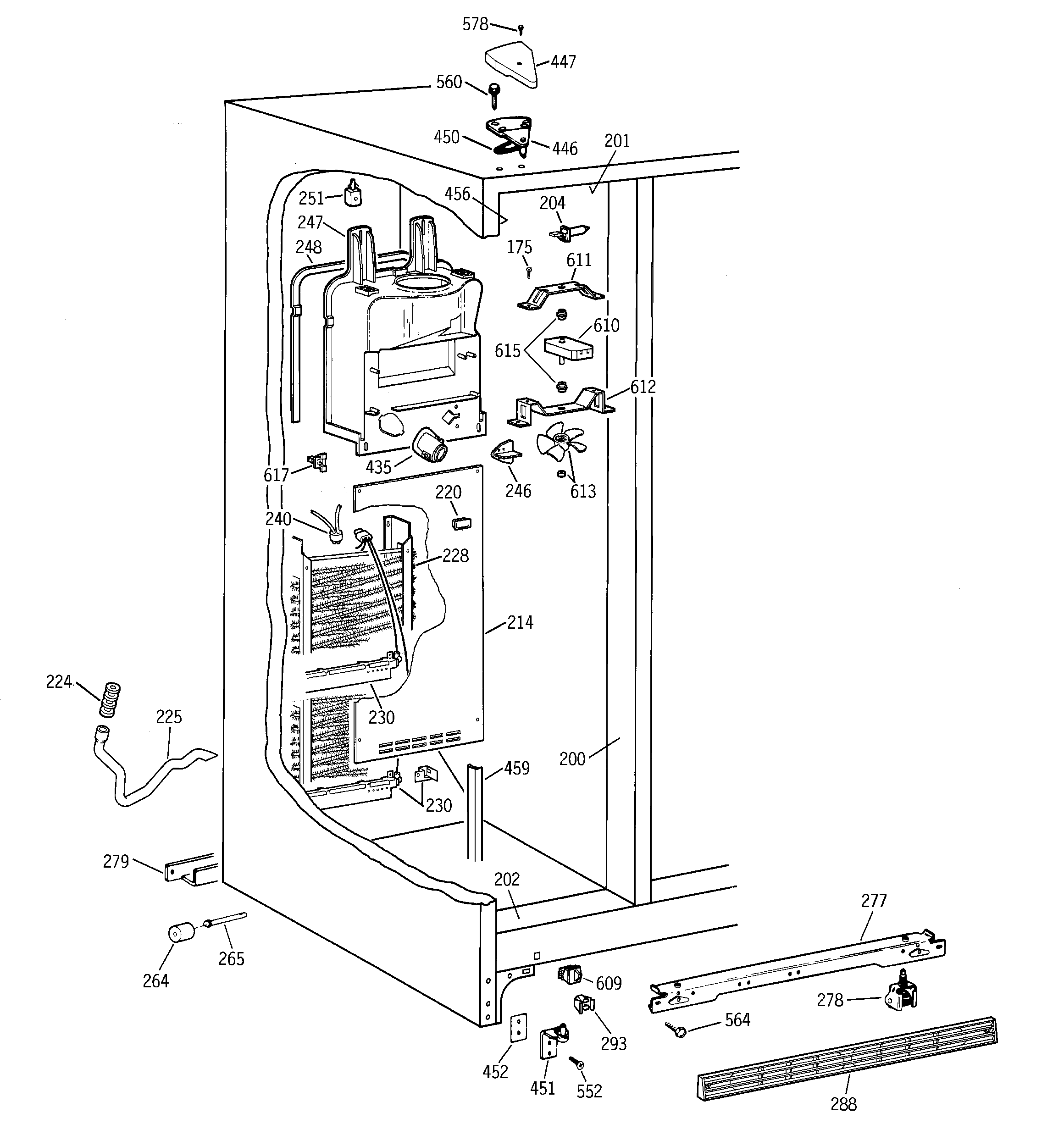 Kenmore 36348257892 freezer section diagram
