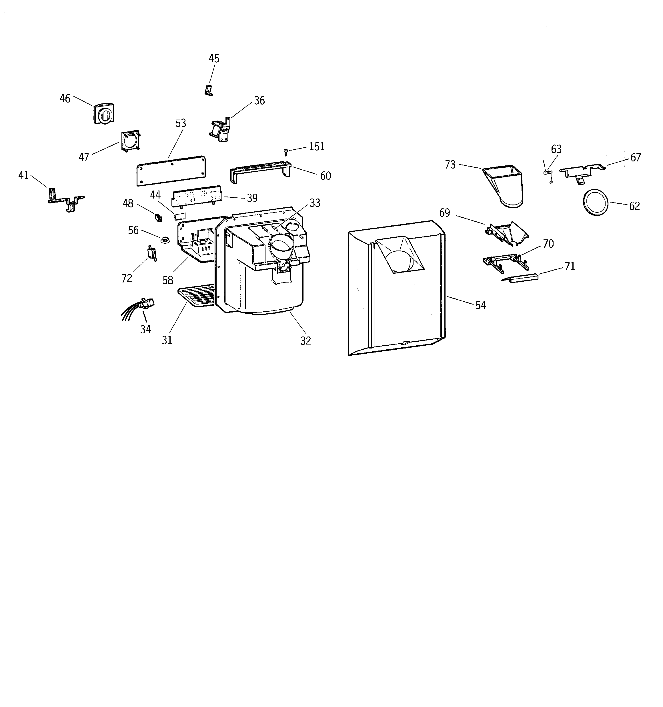 Kenmore 36358257892 dispenser diagram