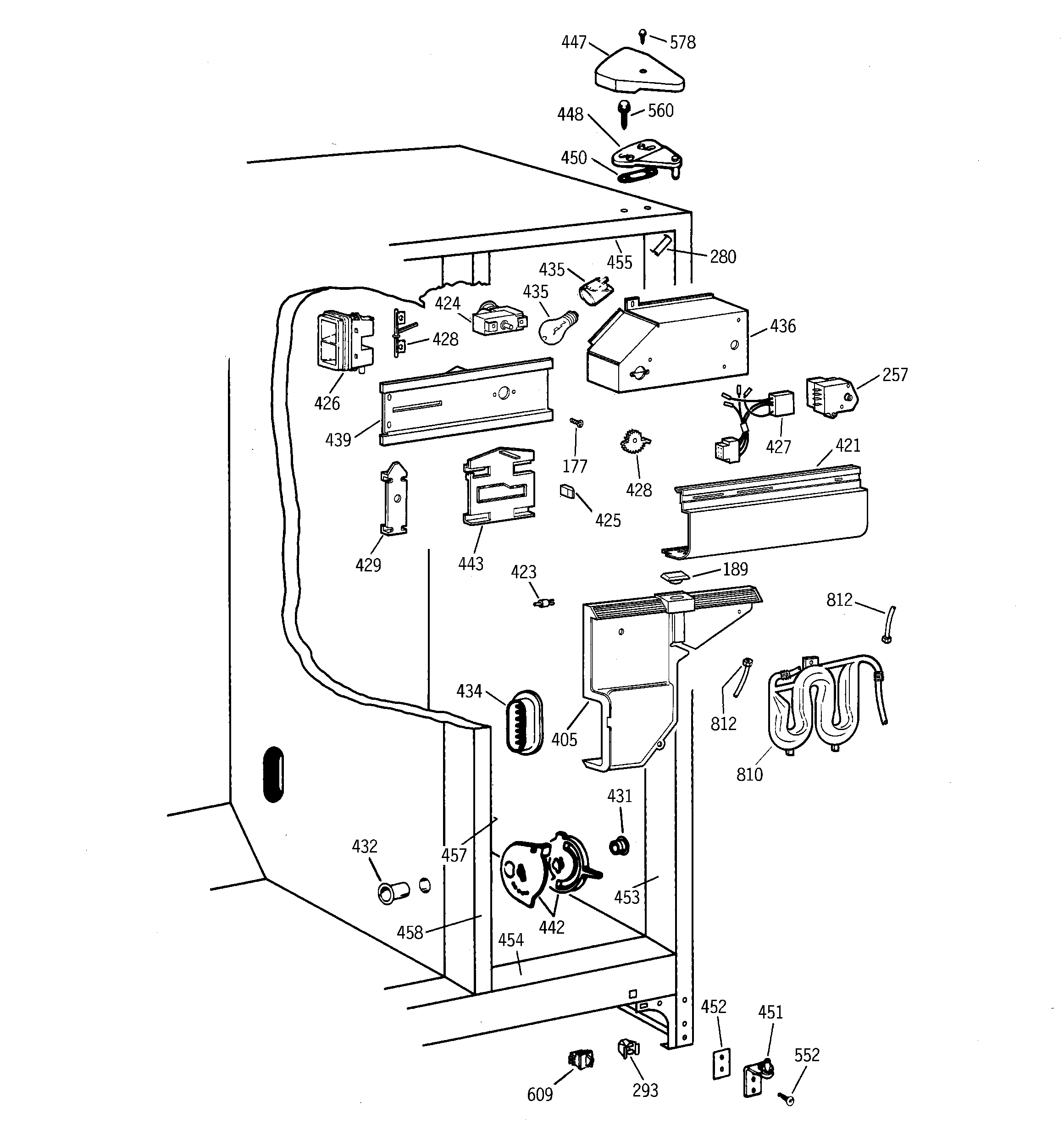 Kenmore 36358257892 fresh food section diagram