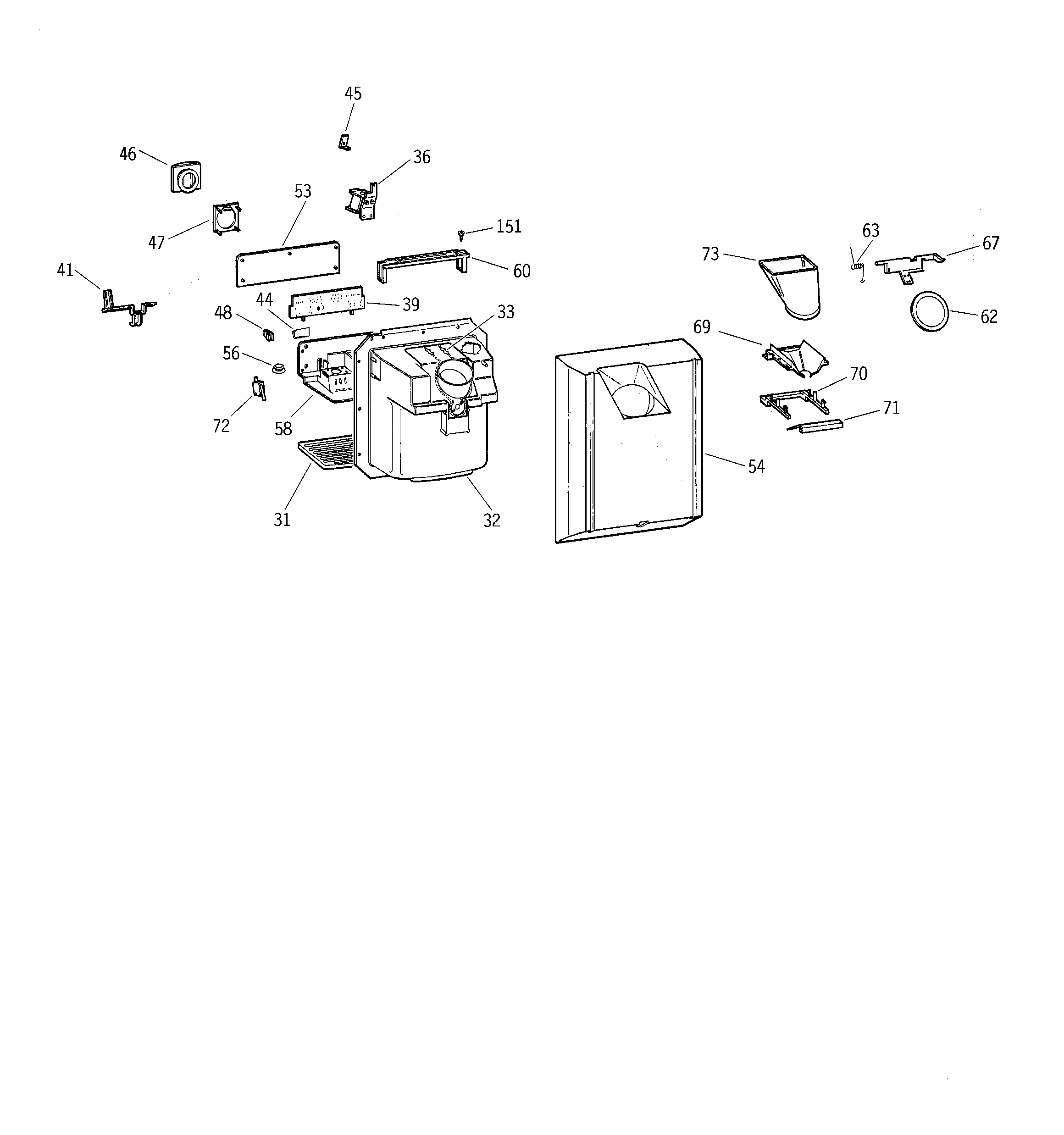 Kenmore 36358551892 dispenser diagram