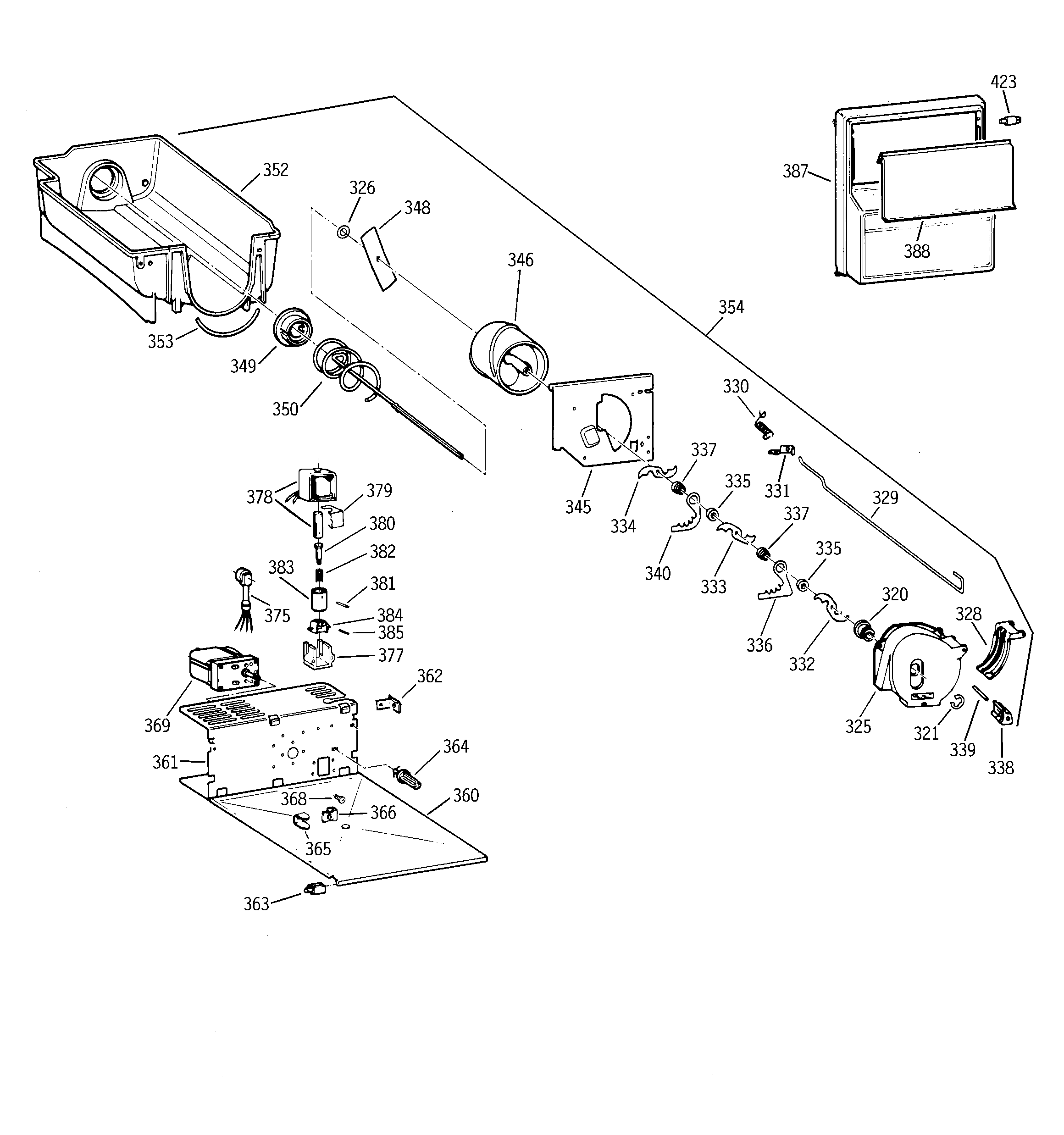 Kenmore 36358551892 ice bucket diagram