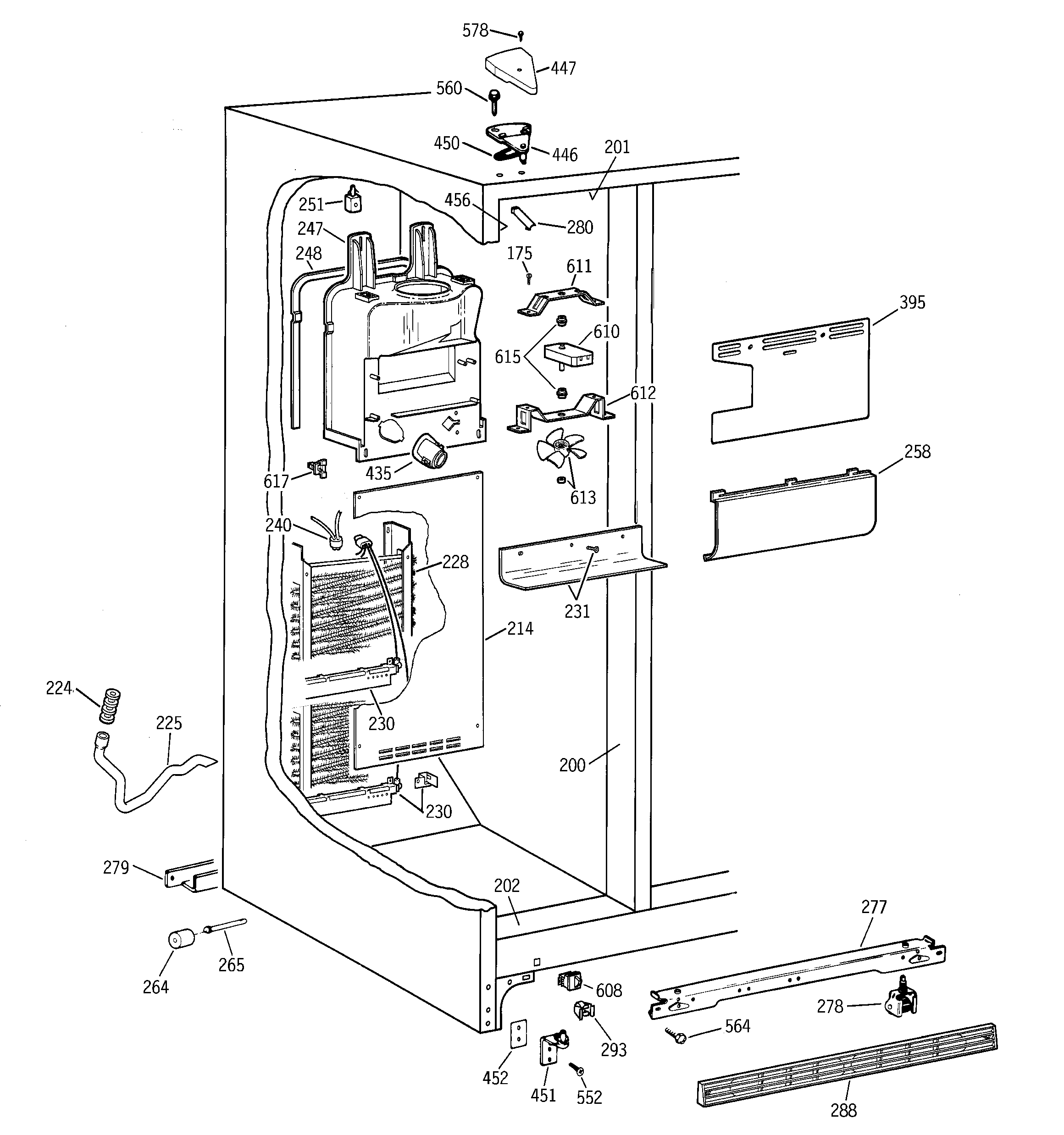 Kenmore 36358575892 freezer section diagram