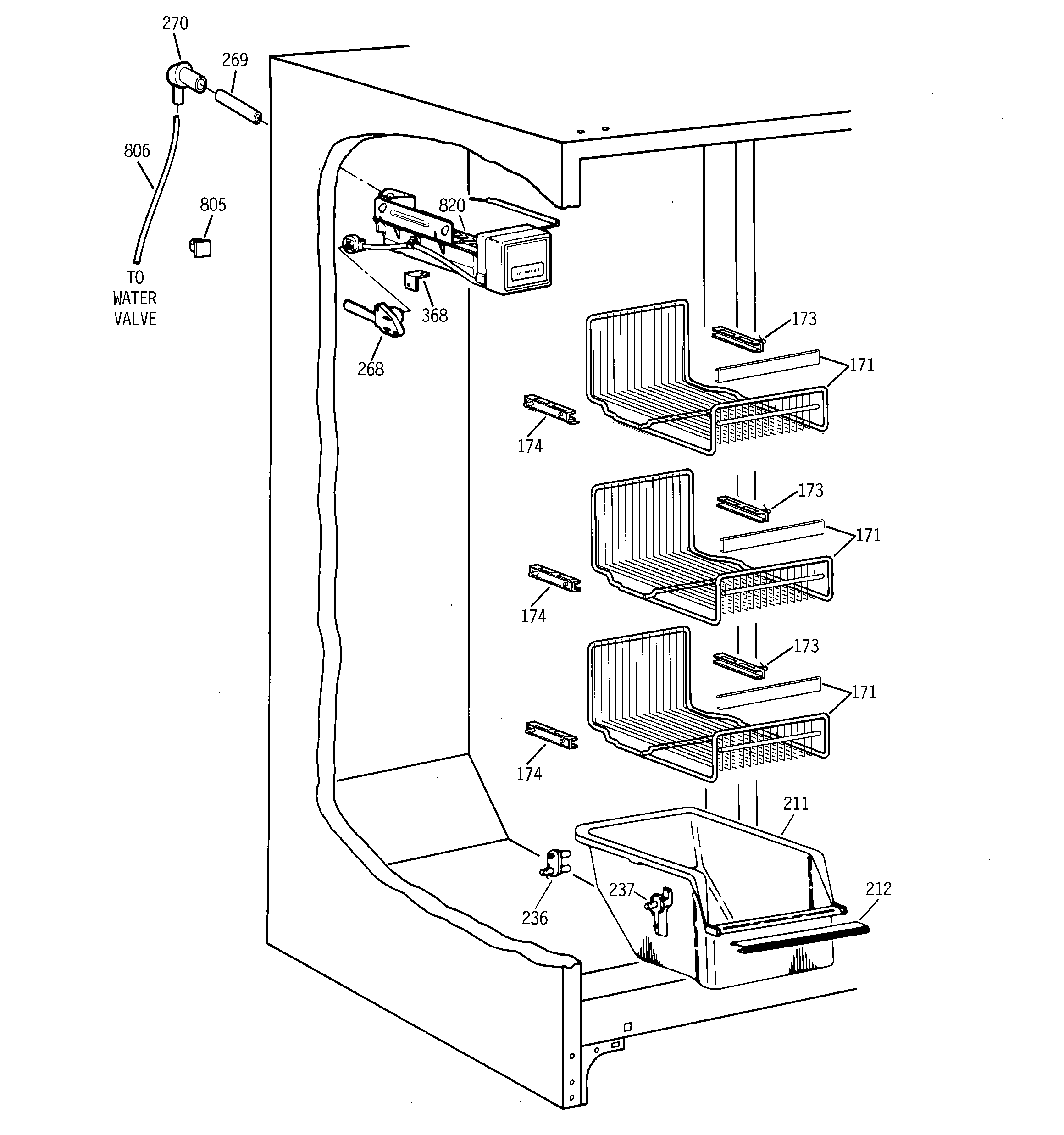 Kenmore 36358575892 freezer section diagram