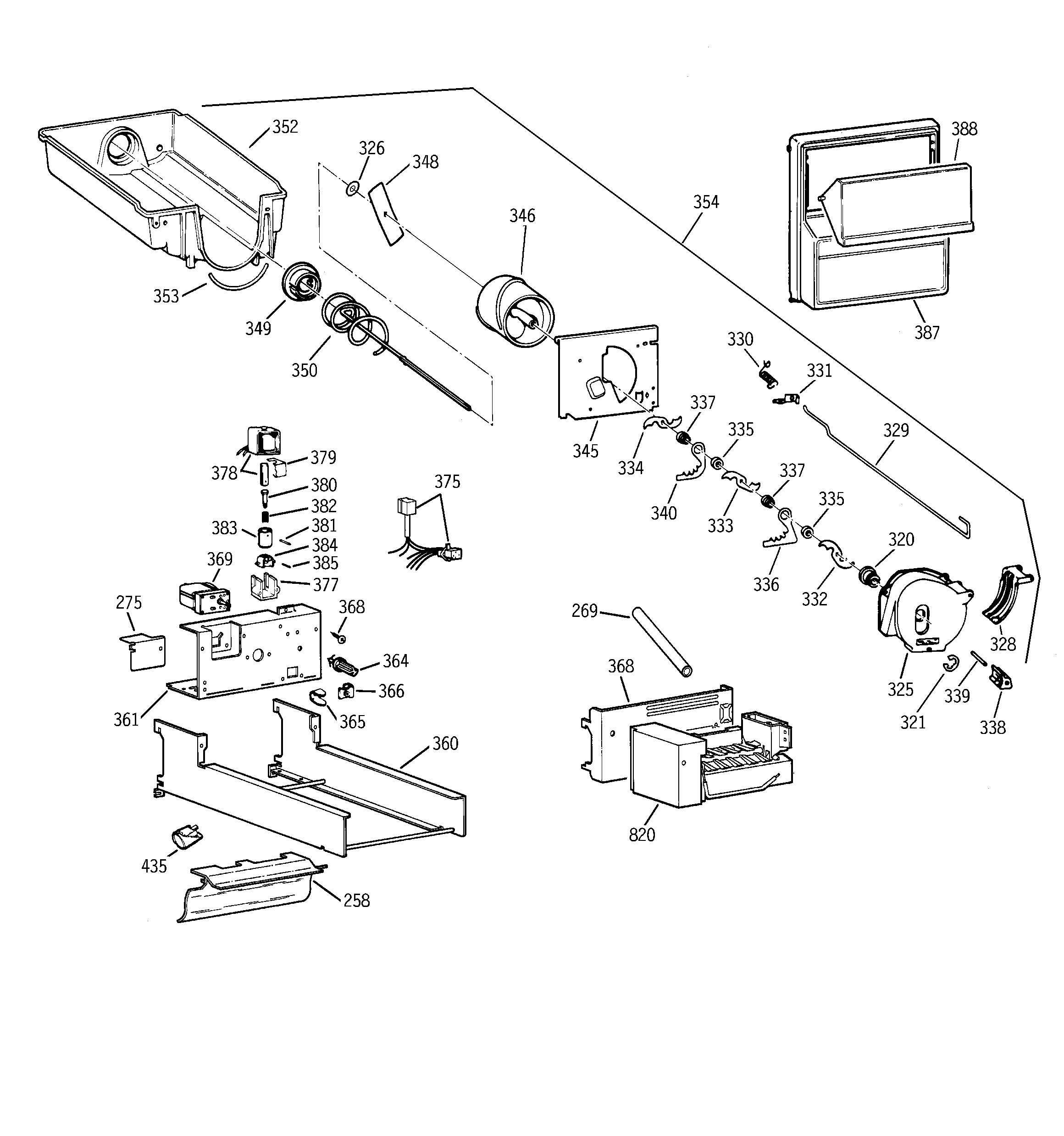 Kenmore 36358092892 ice bucket diagram