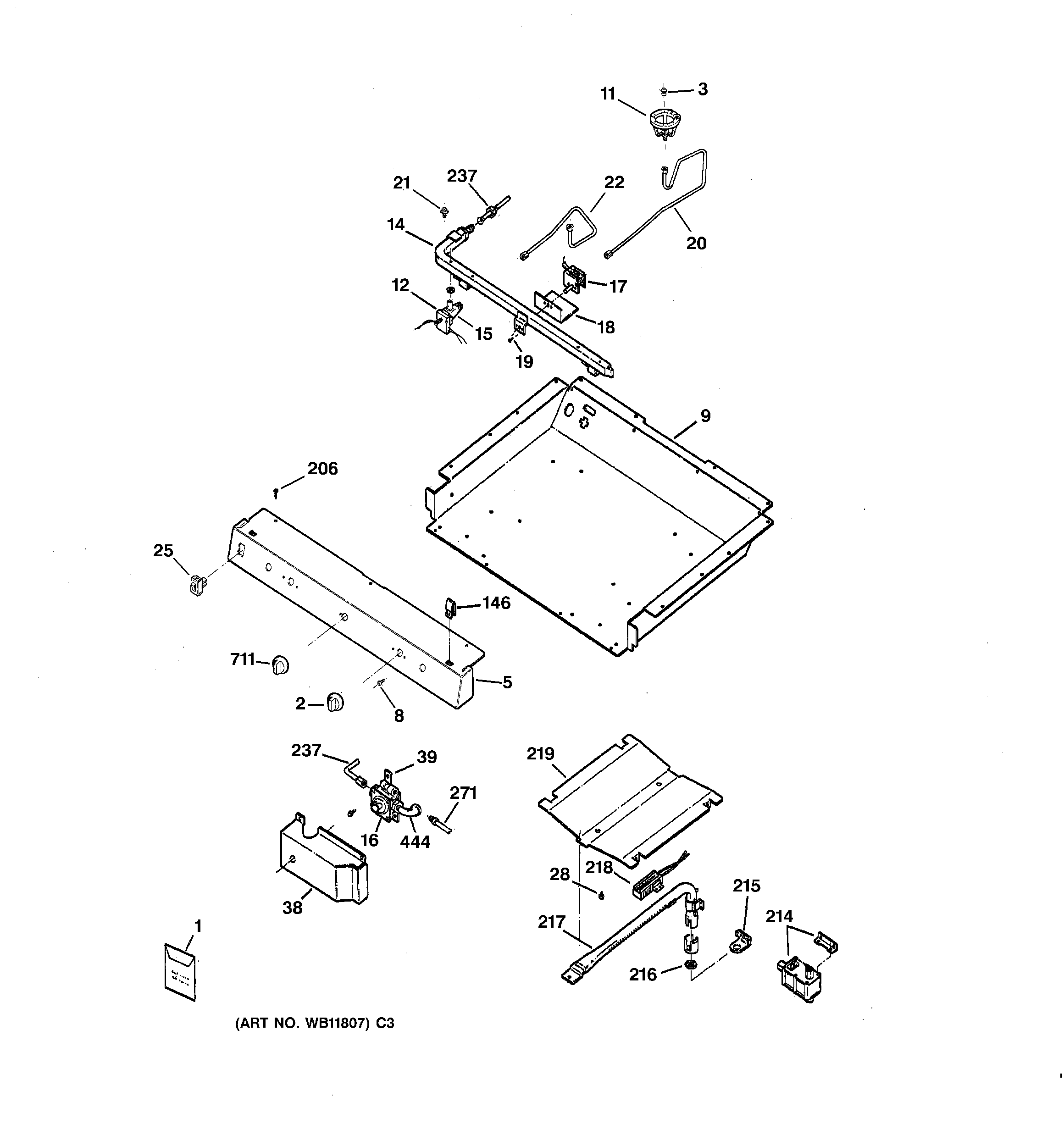 Kenmore 36272191891 burner parts diagram