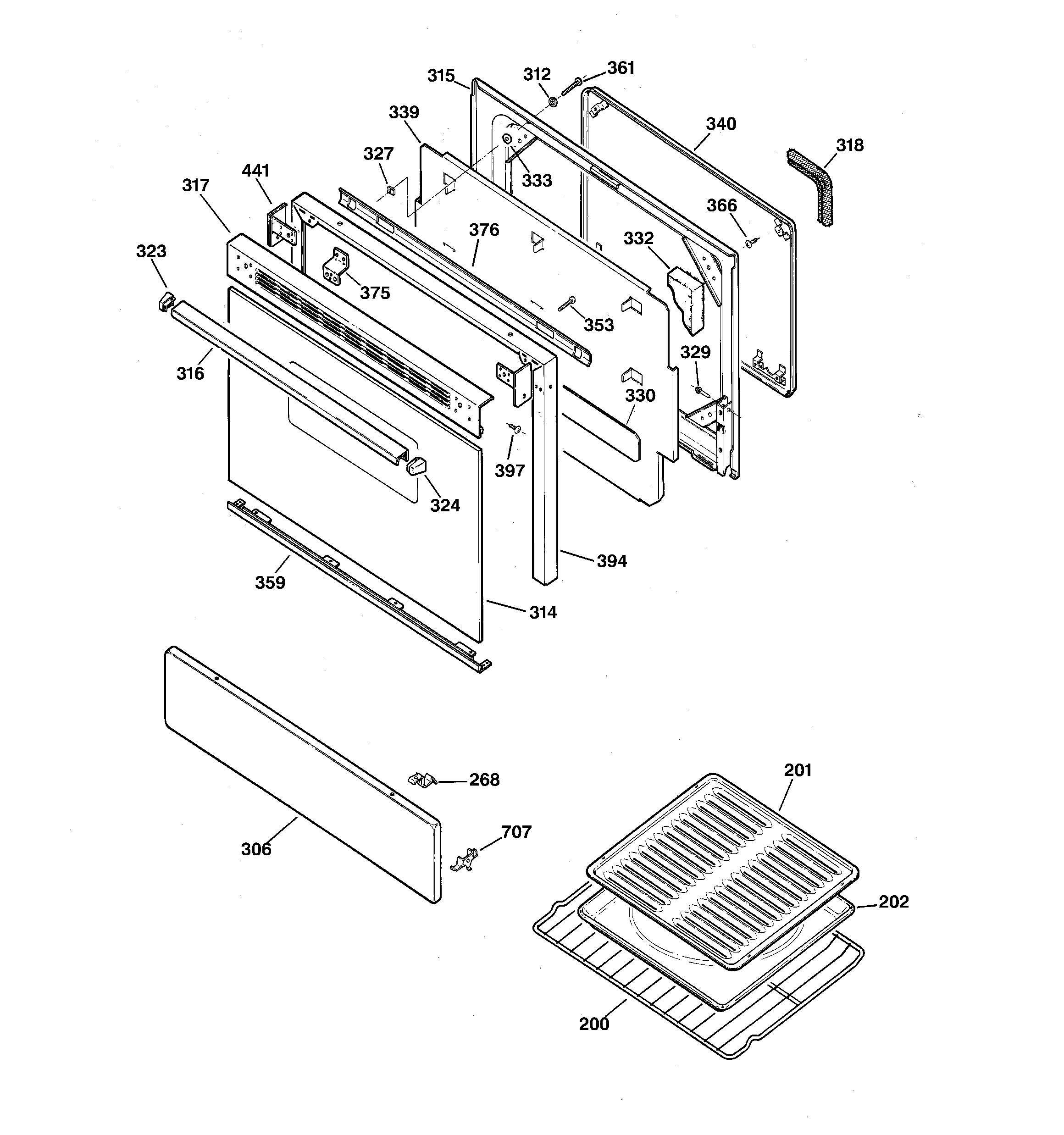 Kenmore 36275388891 door parts diagram