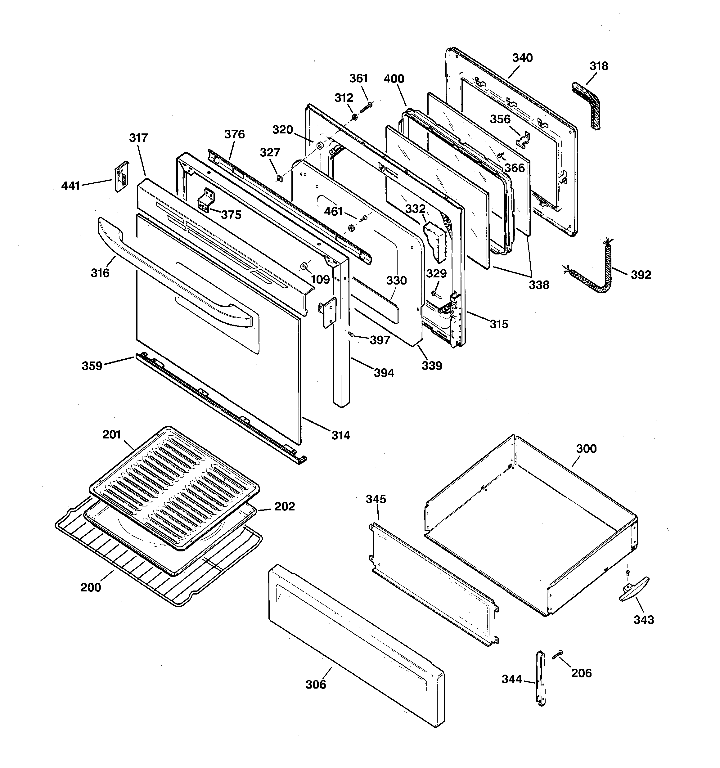 Kenmore 36275698891 door & drawer parts diagram