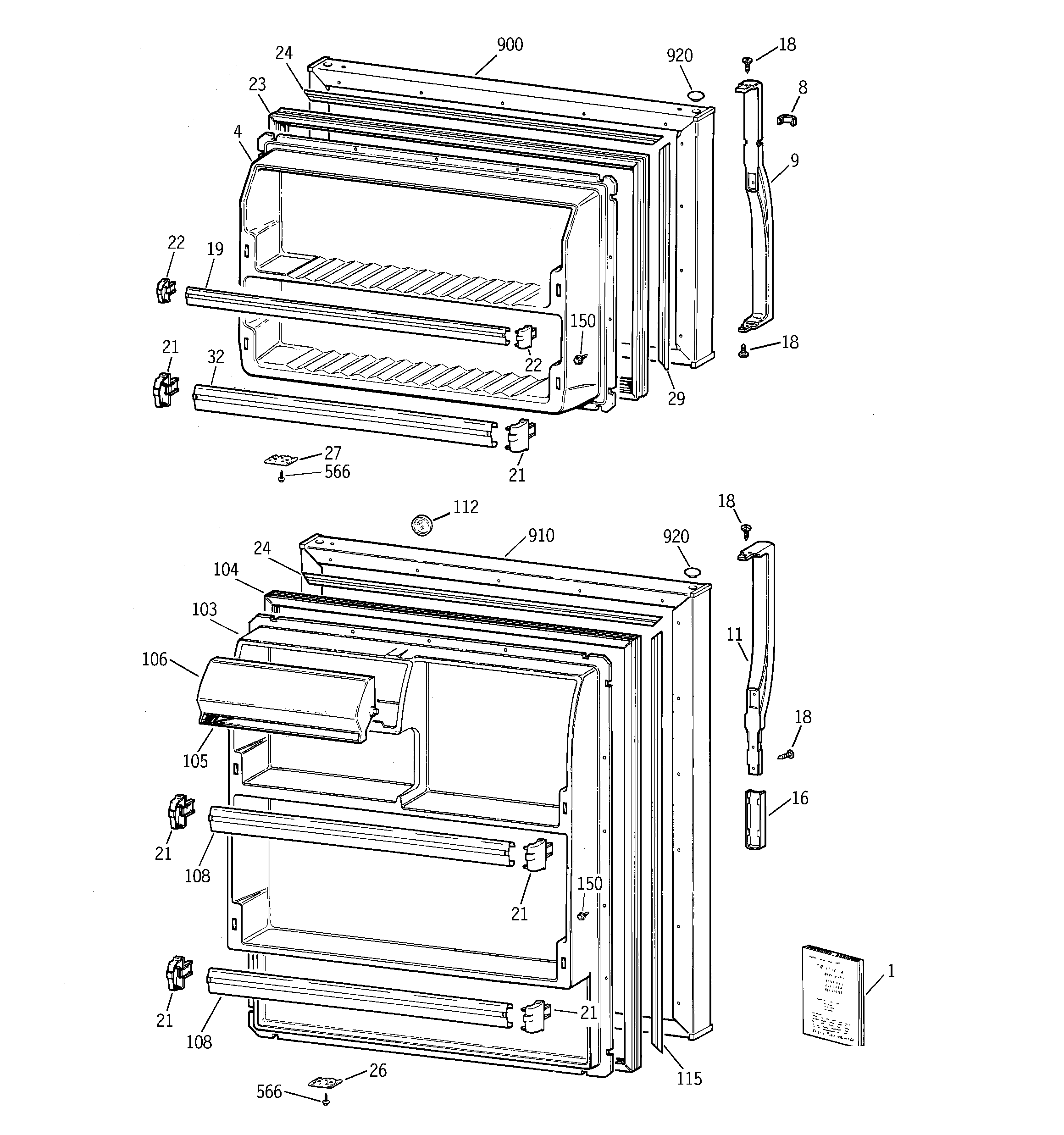 Kenmore 36368667893 doors diagram