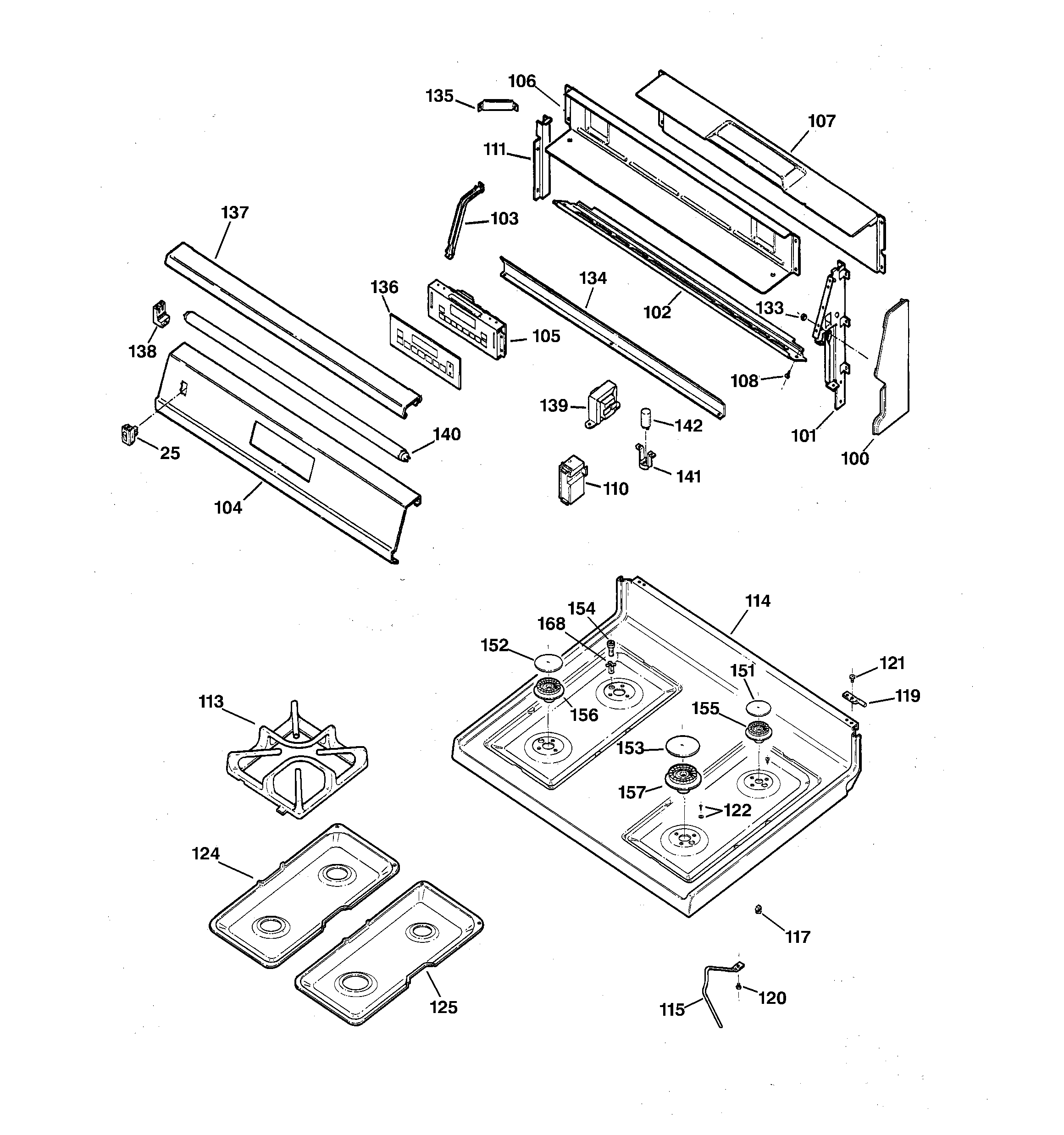 Kenmore 36275980891 control panel & cooktop diagram