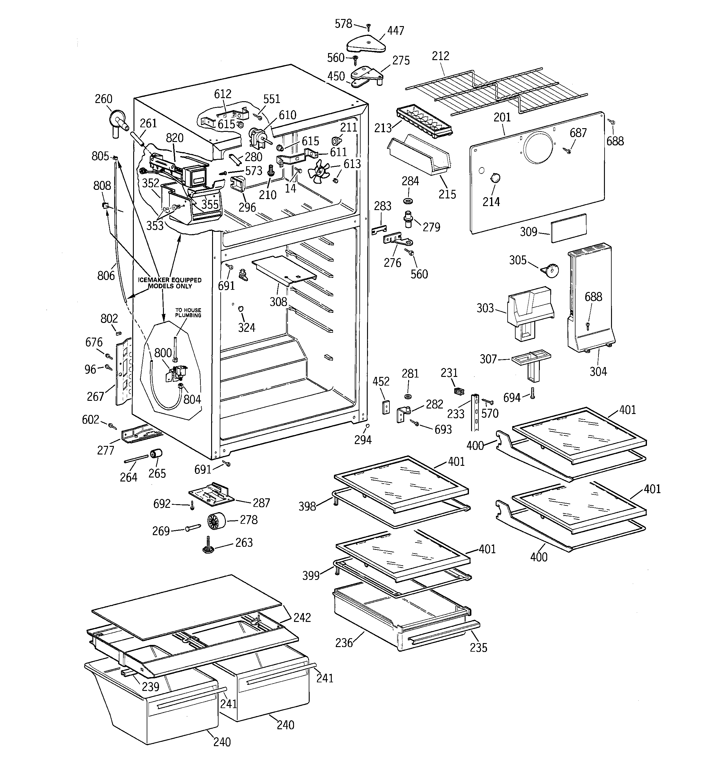 Kenmore 36378672893 cabinet diagram
