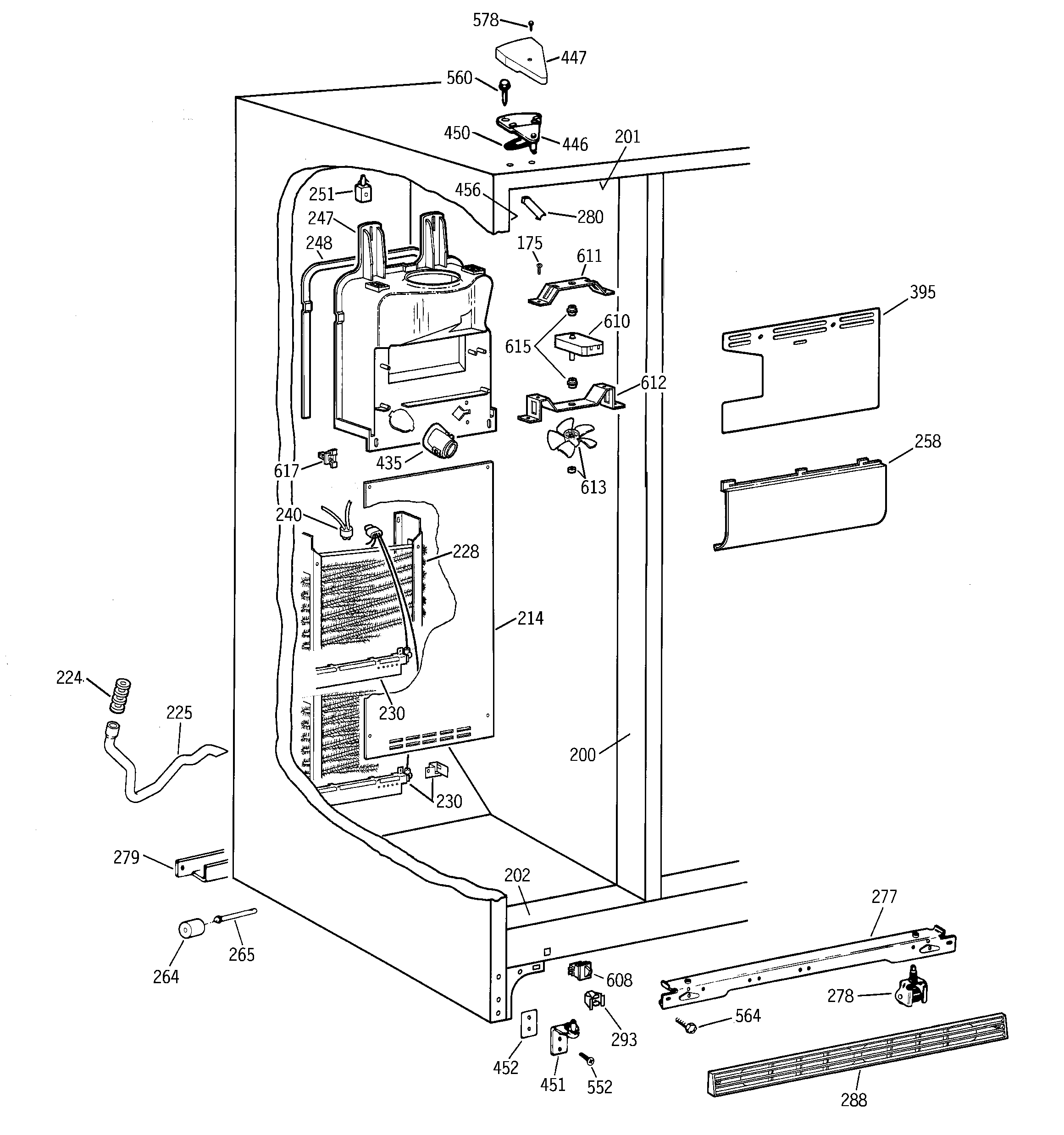 Kenmore 36359557990 freezer section diagram