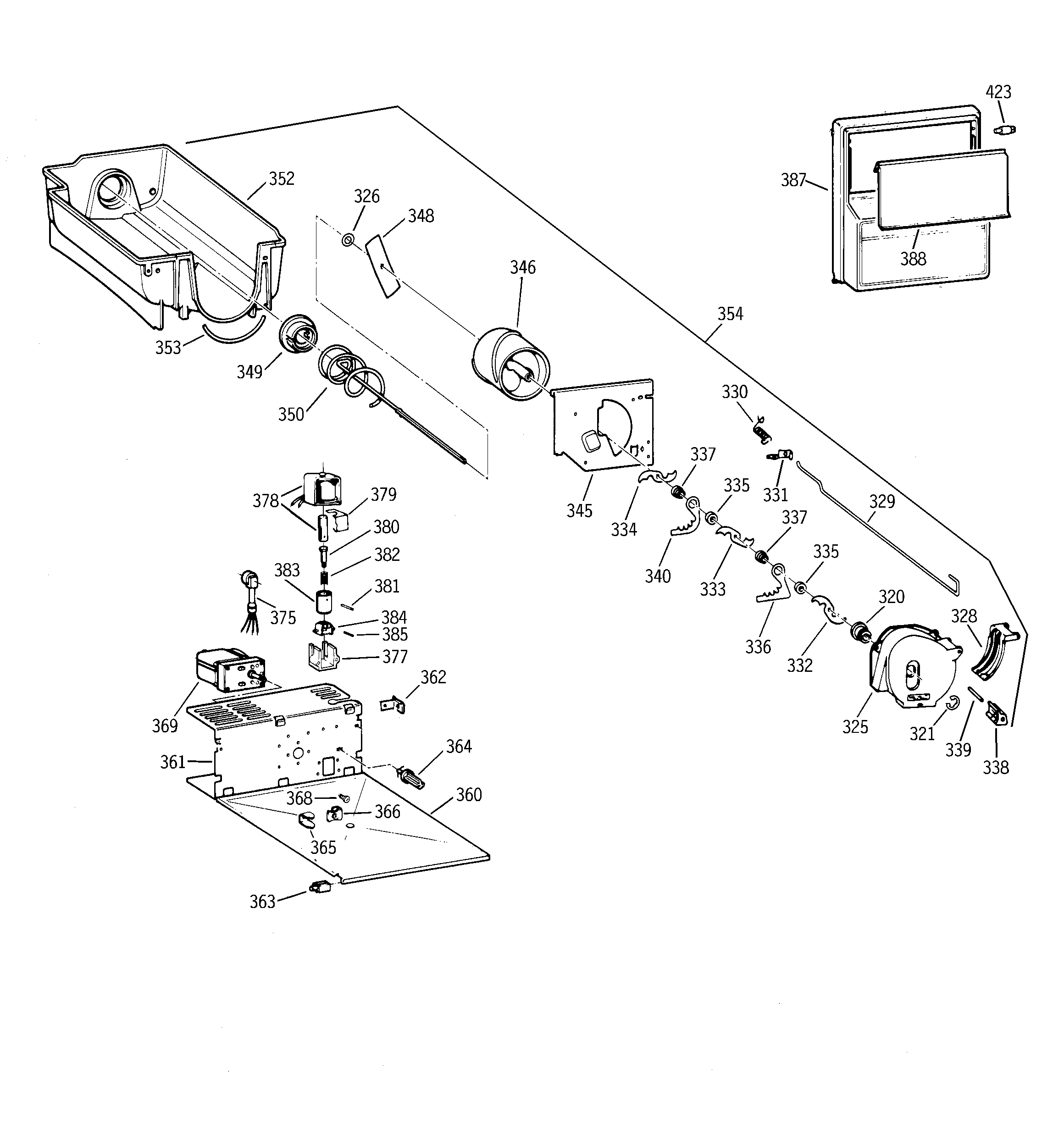 Kenmore 36359557990 ice bucket diagram