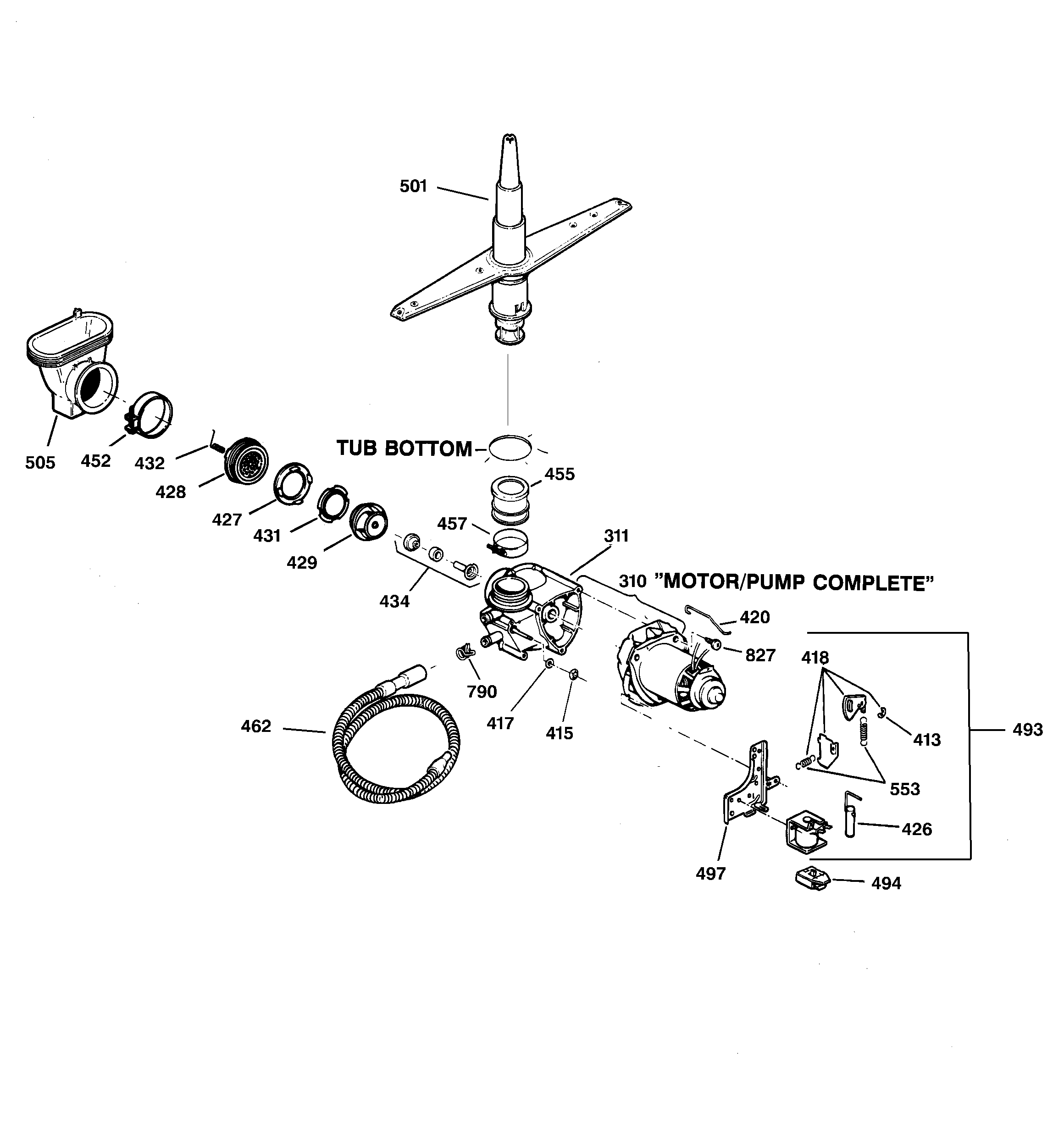 Kenmore 36314395990 motor-pump mechanism diagram