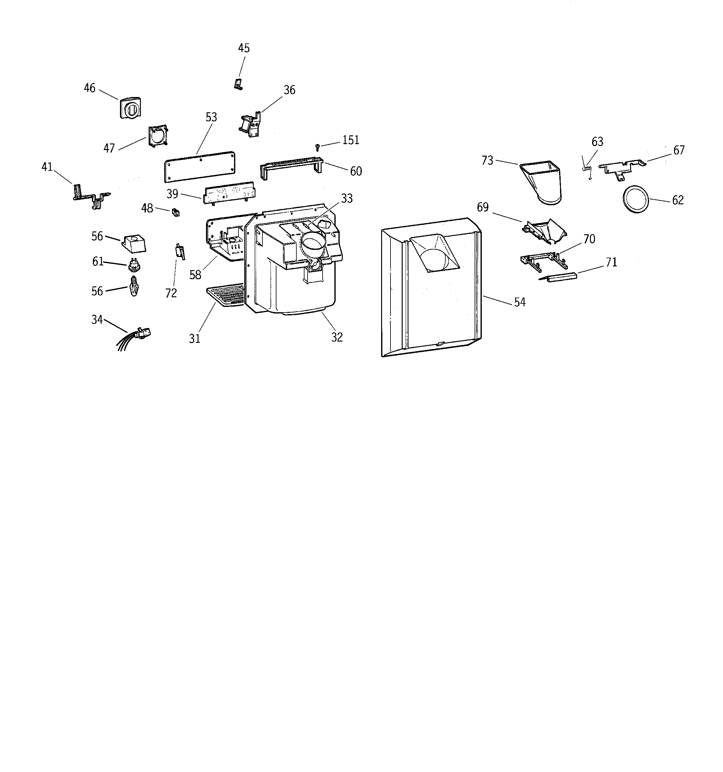 Kenmore 36359577990 dispenser diagram