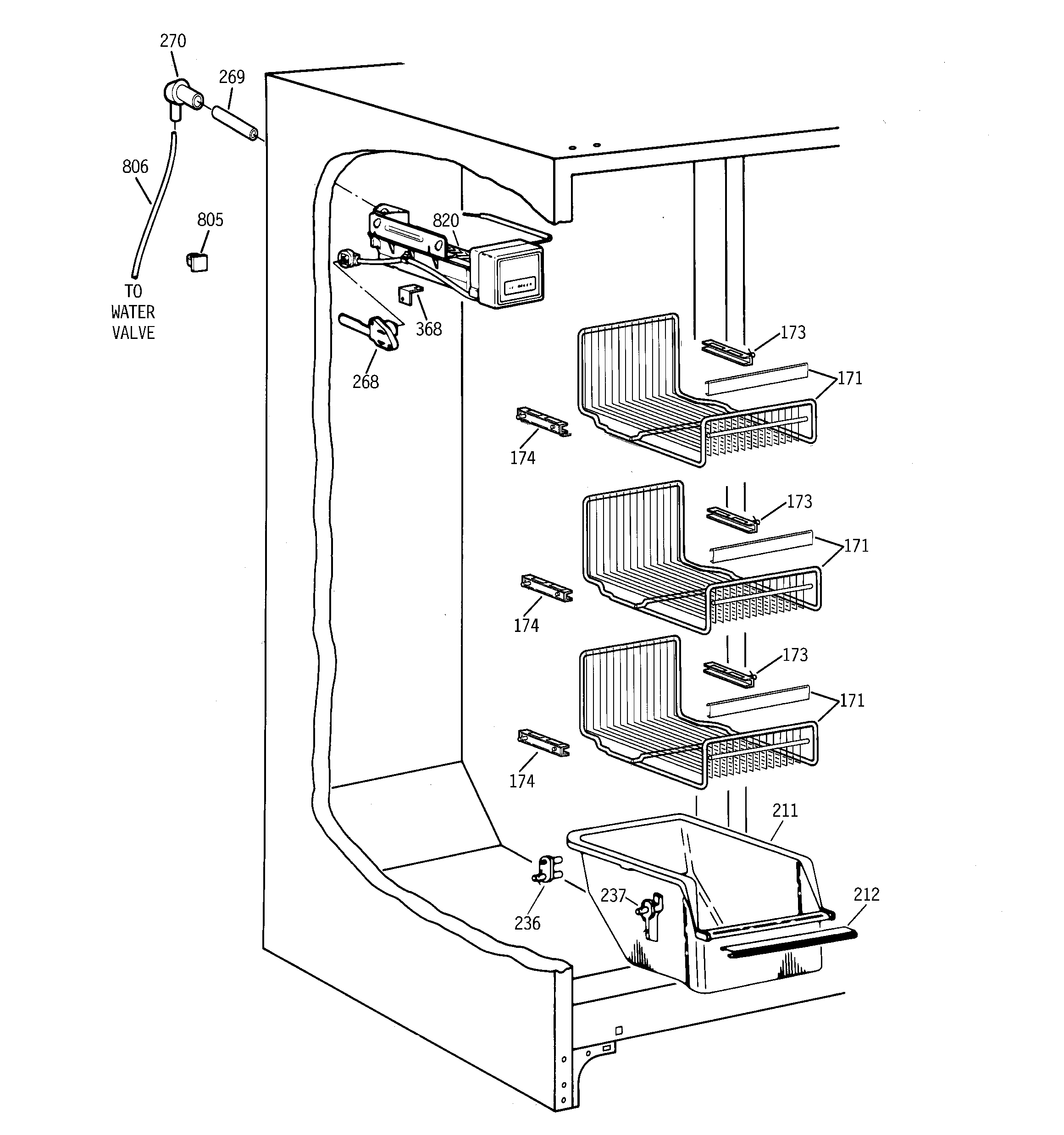 Kenmore 36359577990 freezer section diagram
