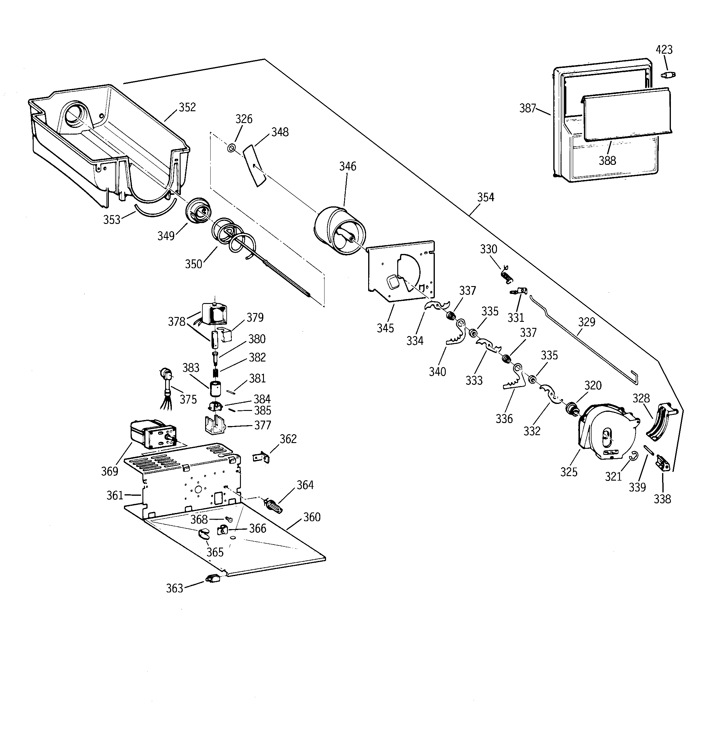 Kenmore 36359577990 ice bucket diagram