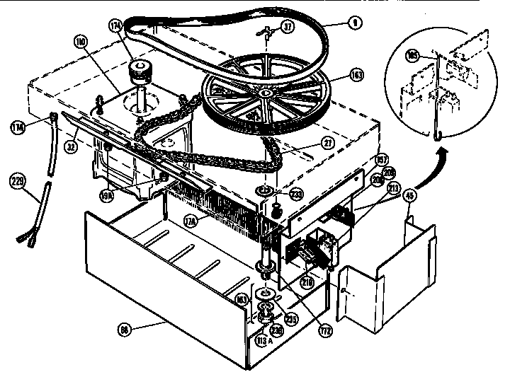 Thermador WCC22 motor and pulley diagram