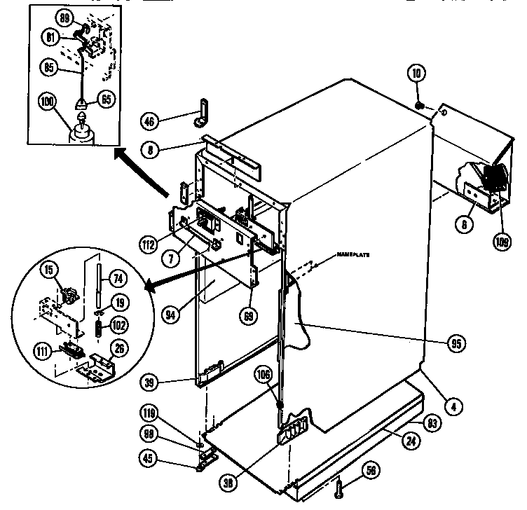 Thermador TMC28 main body diagram