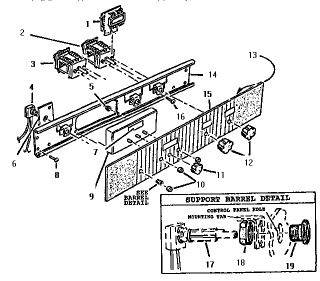 Thermador CT130 control panel diagram