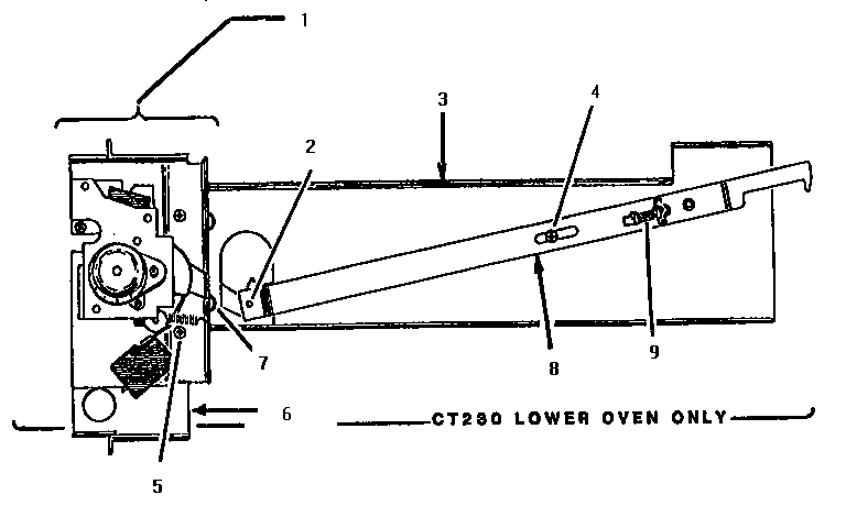 Thermador CT130 motorized latch assembly diagram