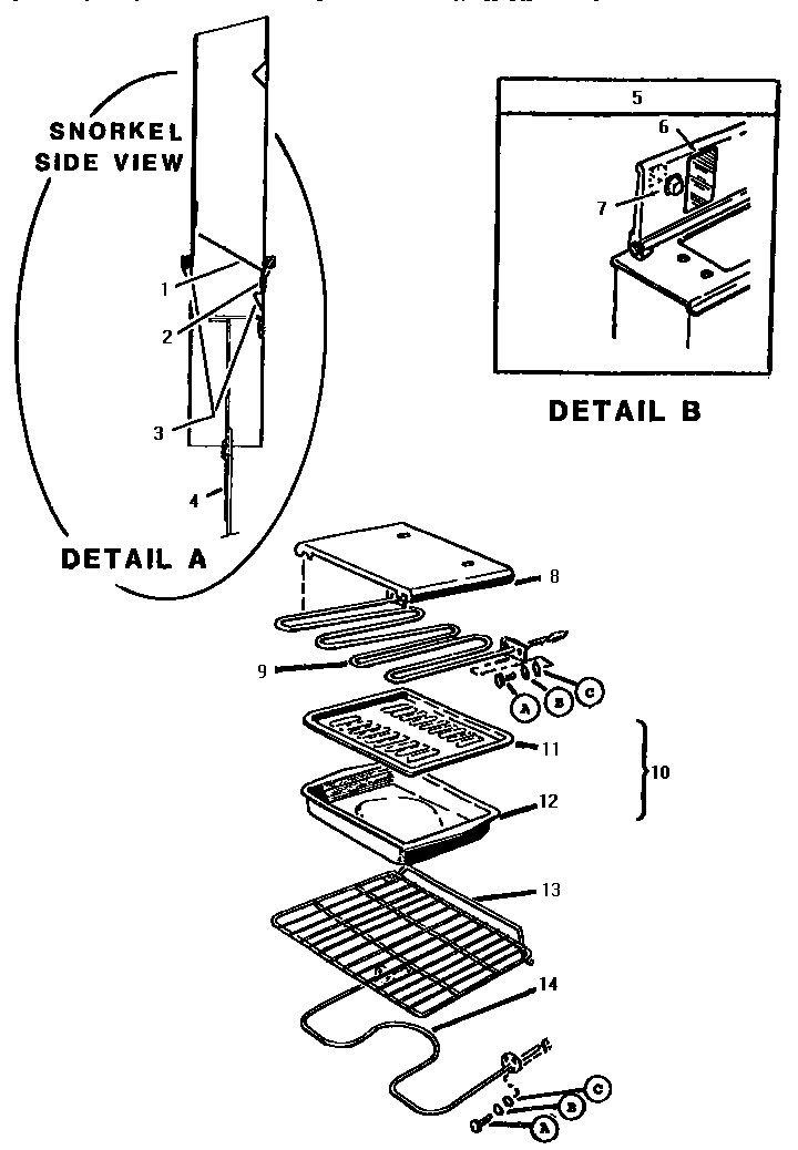 Thermador ESC30B-01 racks, elements & pan assemblies diagram