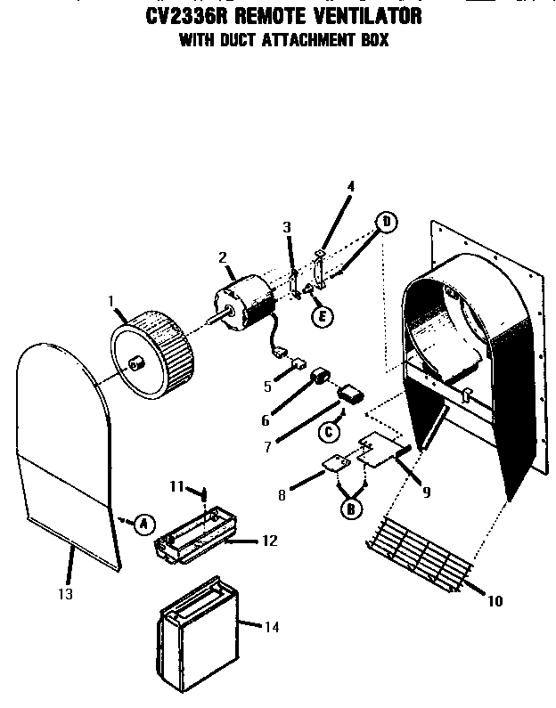 Thermador ESC30B-01 remote ventilator diagram