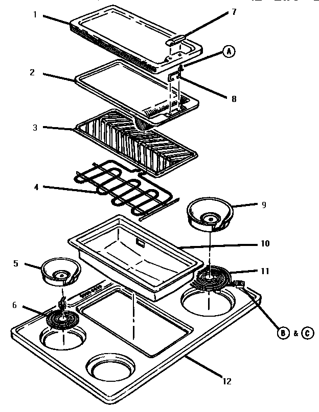 Thermador ESC30B cooktop & griddle diagram