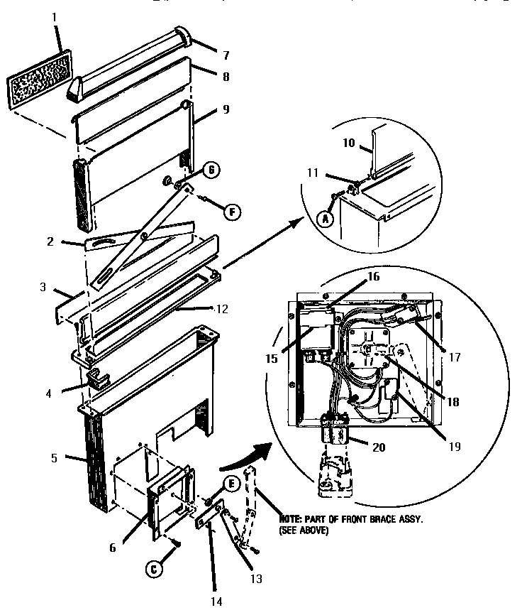 Thermador ESC30B snorkel assembly, rear view diagram