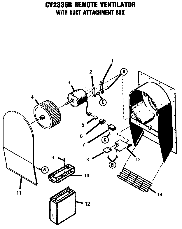 Thermador ESC30B cv2336r remote ventilator diagram