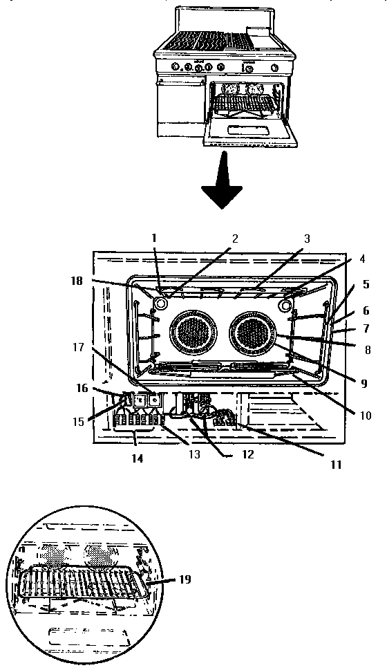 Thermador GCR486GD main oven diagram