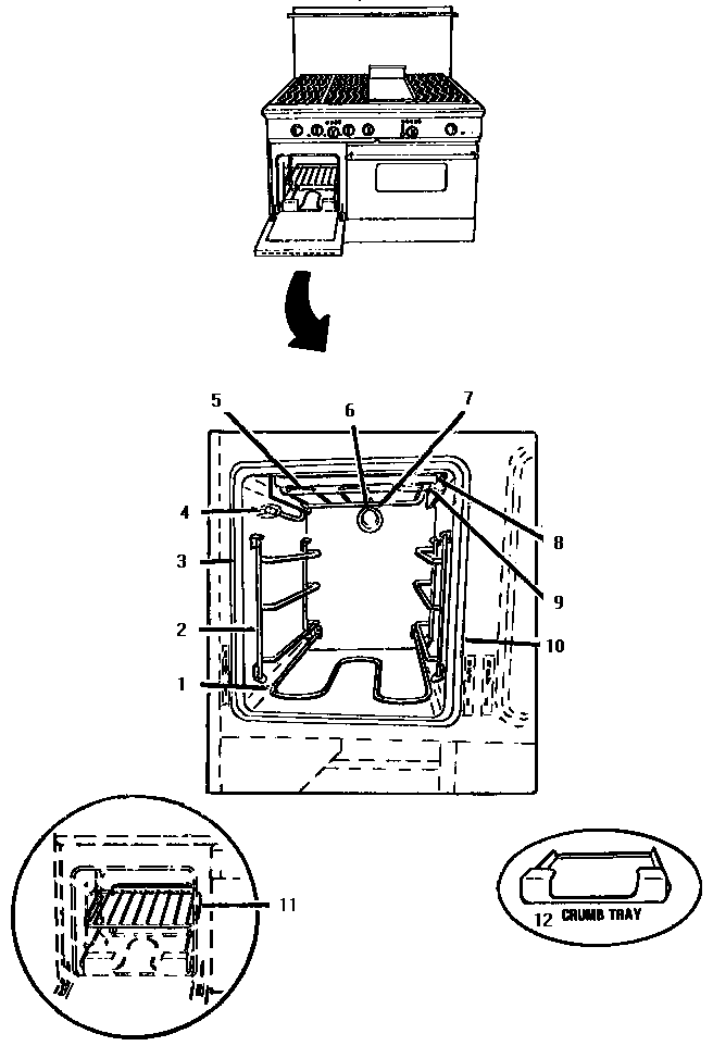 Thermador GCR486GD small oven diagram