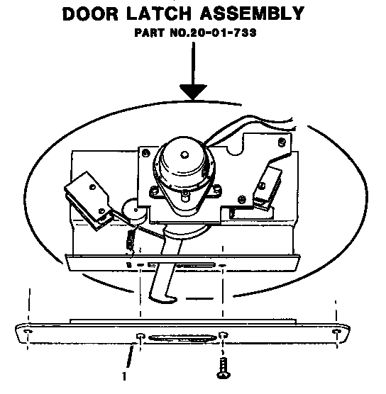 Thermador GCR486GD door latch assembly diagram